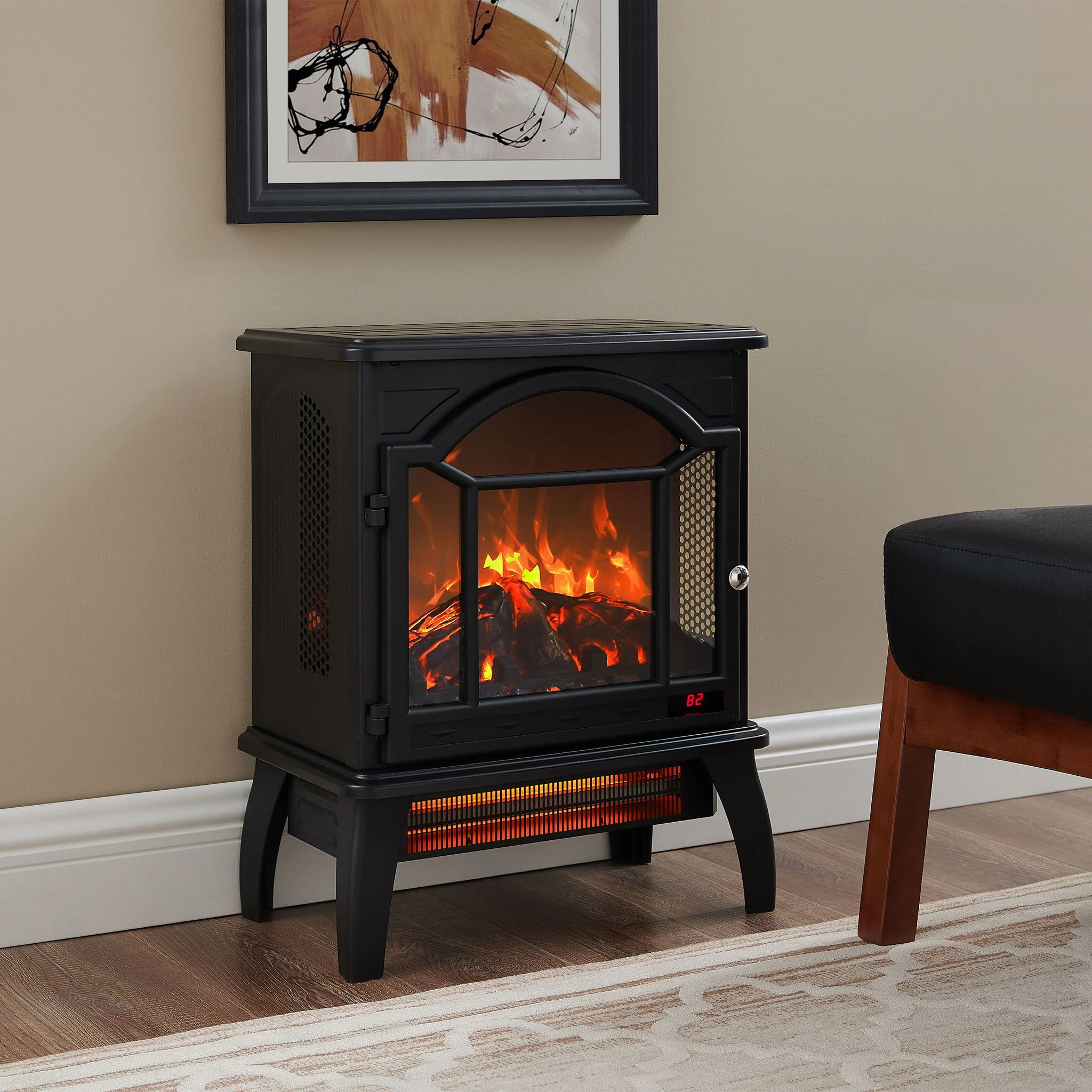 3D Flame Electric Infrared Quartz Fireplace Stove With Remote Control - Image 18