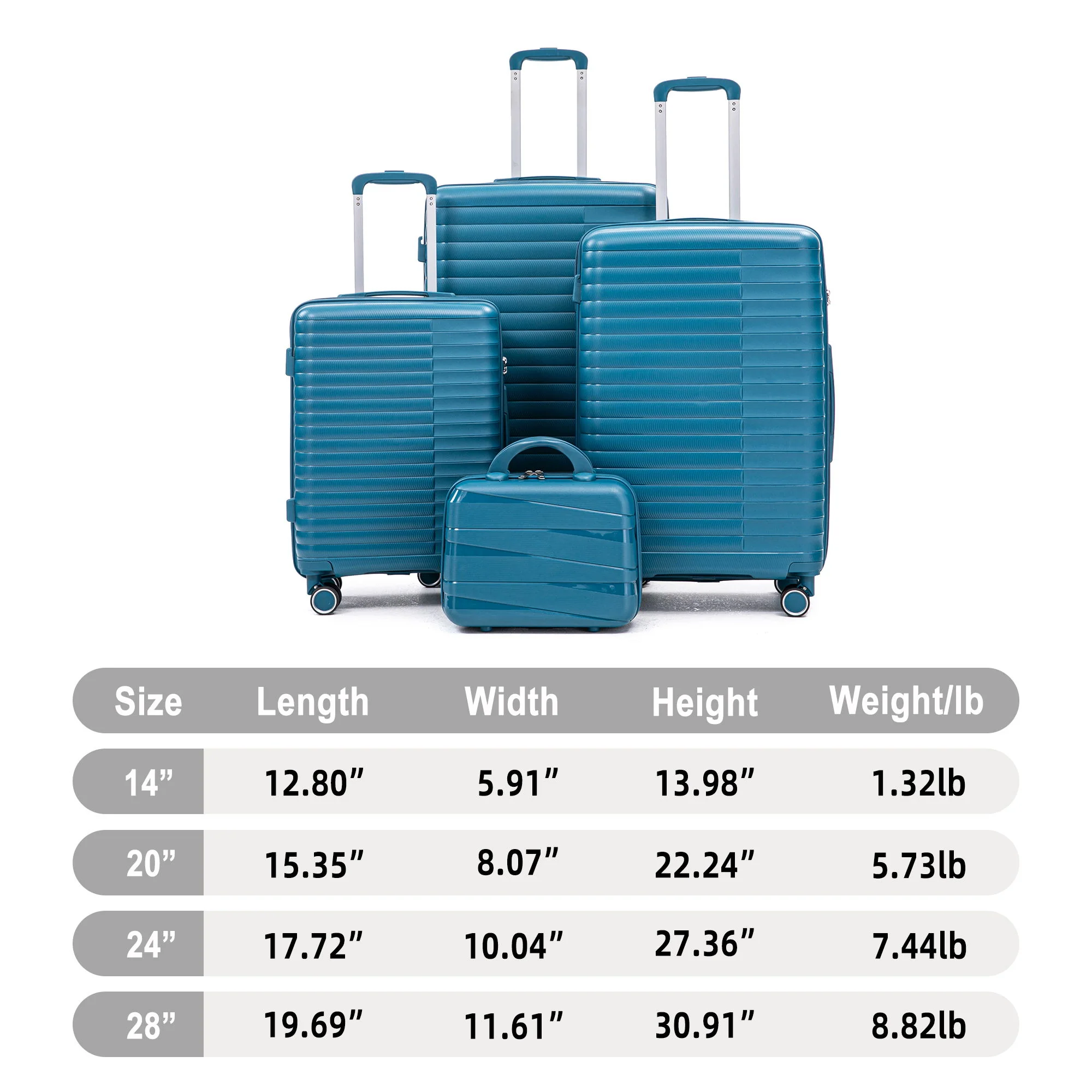 4 Piece Luggage Set, Combination Lock - Image 16
