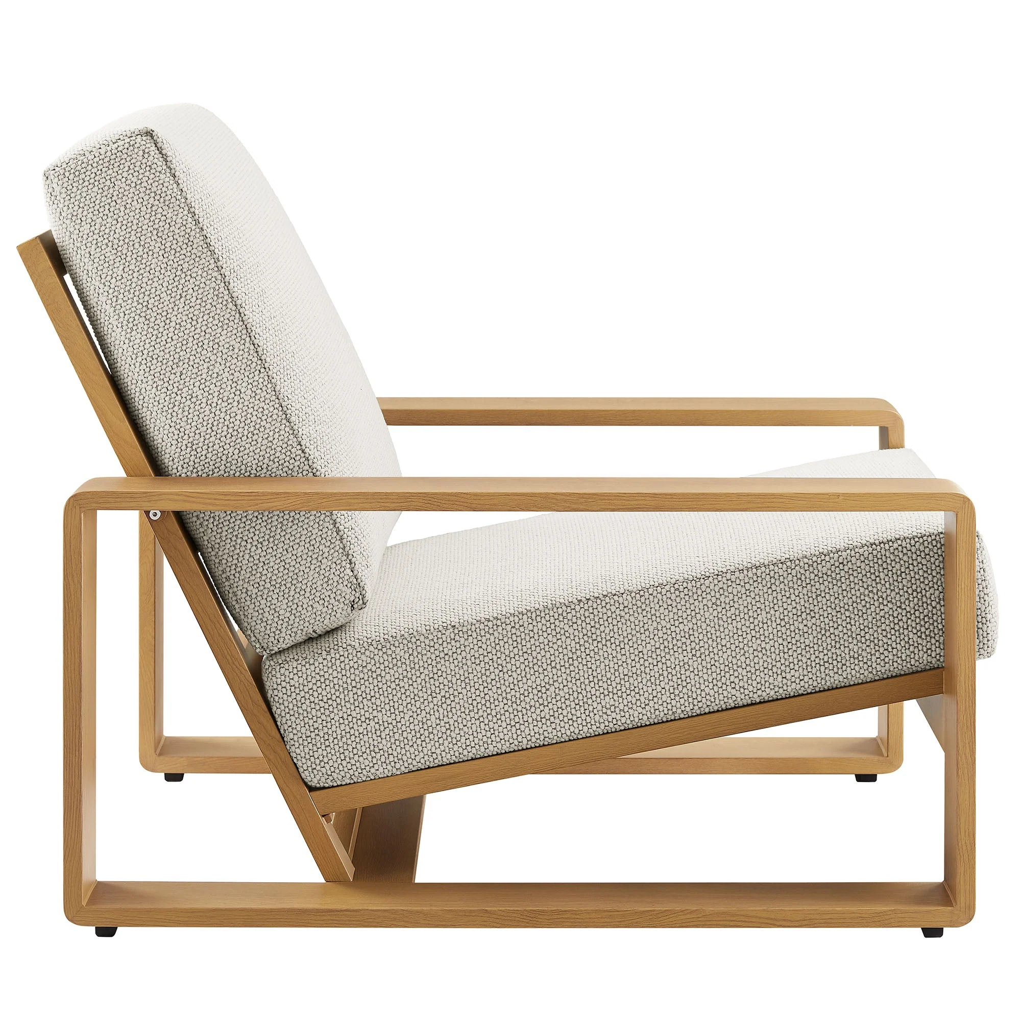 4-Piece Modern Aluminum Faux Wood Outdoor Patio Conversation Furniture Set - Image 16