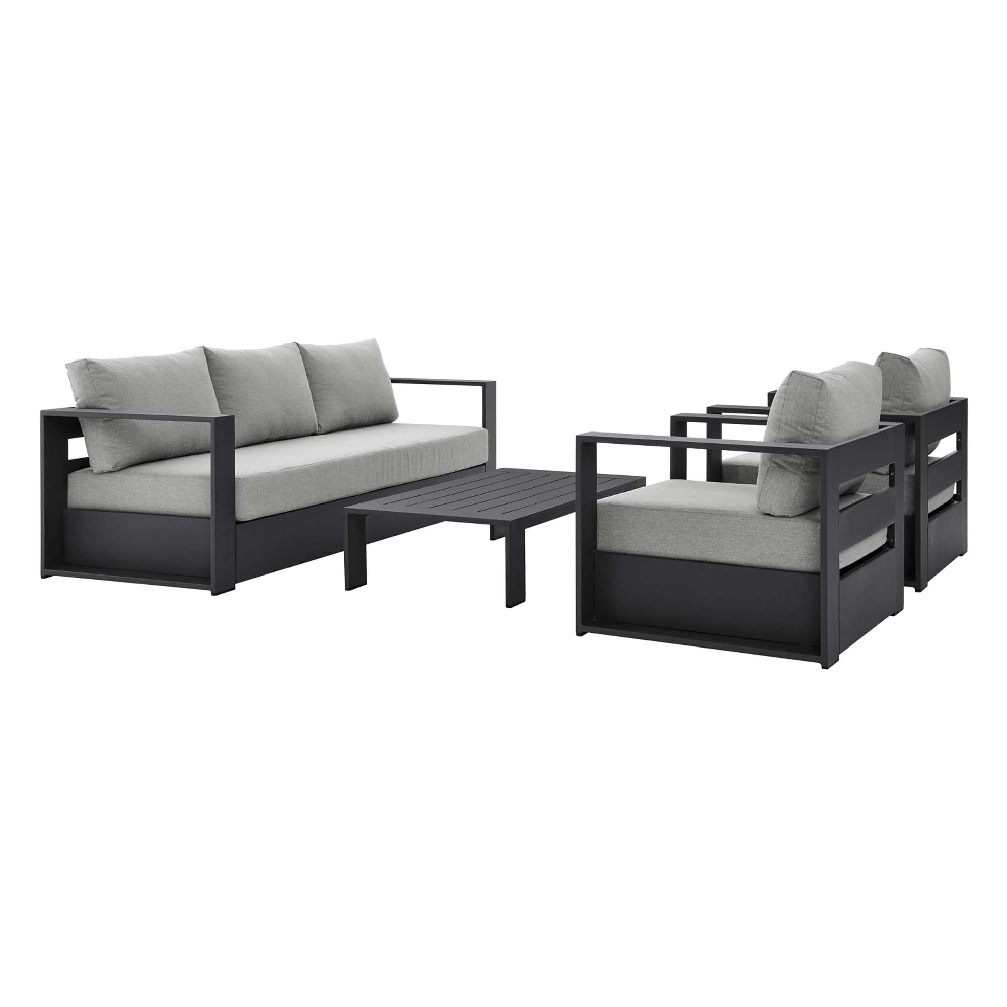 4-Piece Outdoor Aluminum Patio Set Complete Modern Dining and Seating Set for Patio - Image 46