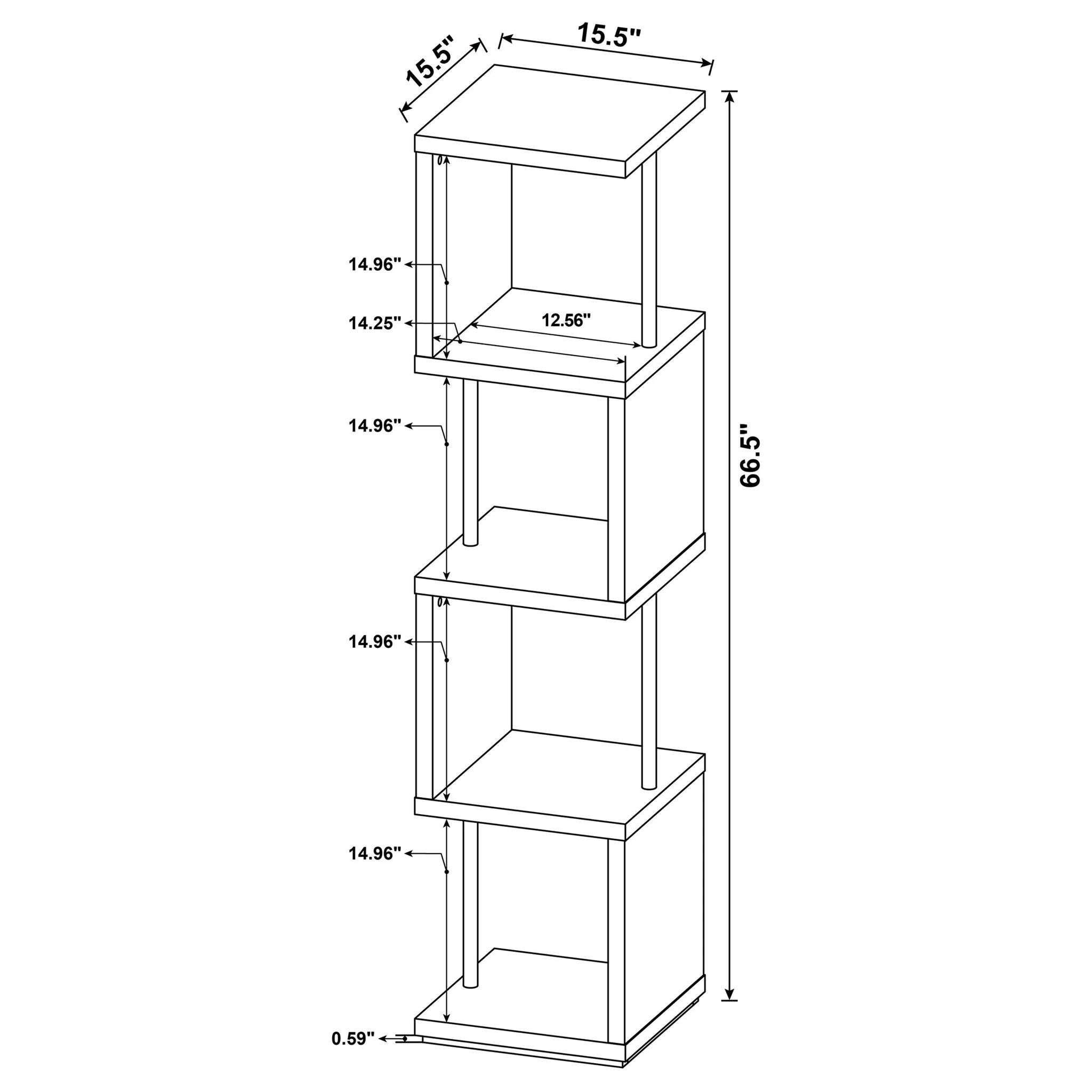 4 Tier Bookcase With Accents - Image 11