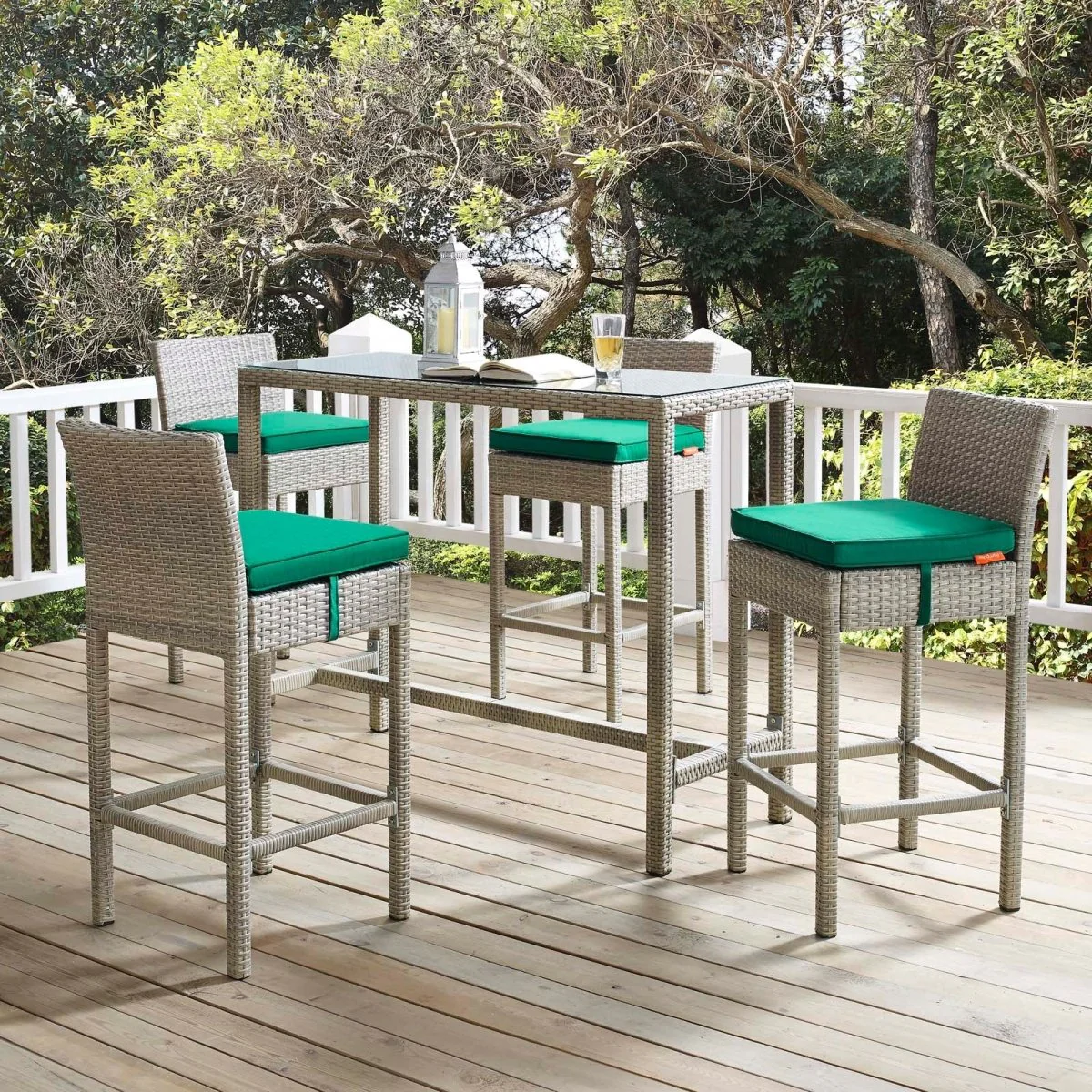 40" Wicker Rattan Outdoor Bar Stool Collection - Durable Weather-Resistant Patio Seating - Image 40
