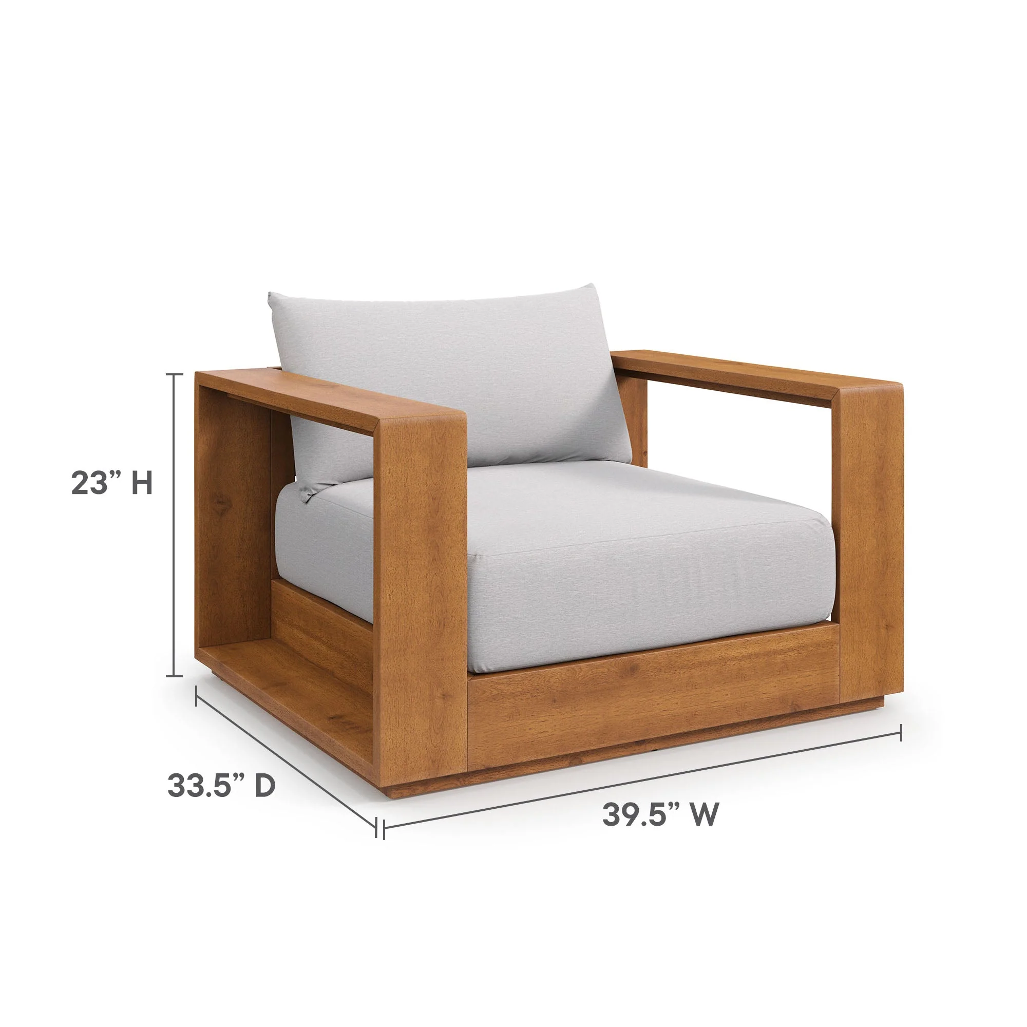 5-Piece Natural Acacia Wood Outdoor Patio Set with Table and Chairs, Weather-Resistant - Image 4