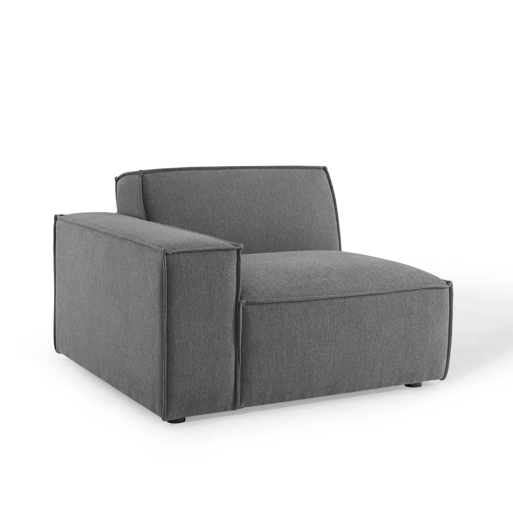 5-Piece Upholstered Fabric French Piping Sectional Sofa 164 Inch - Image 4