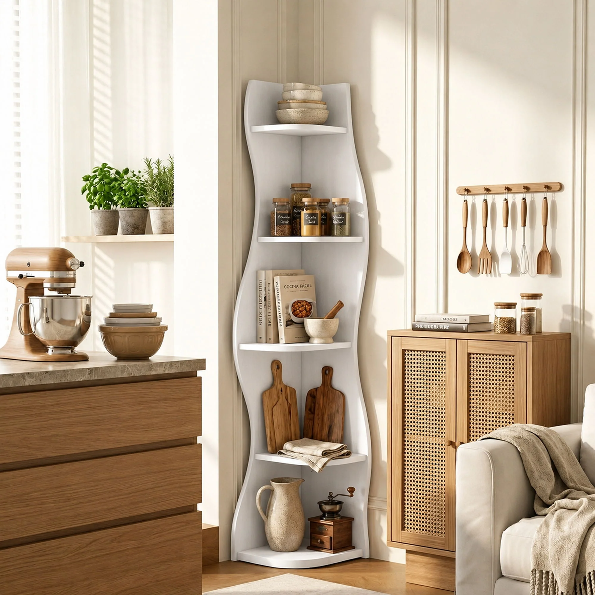 5 Tier S - Shaped Corner Shelf For Living Room - Image 9