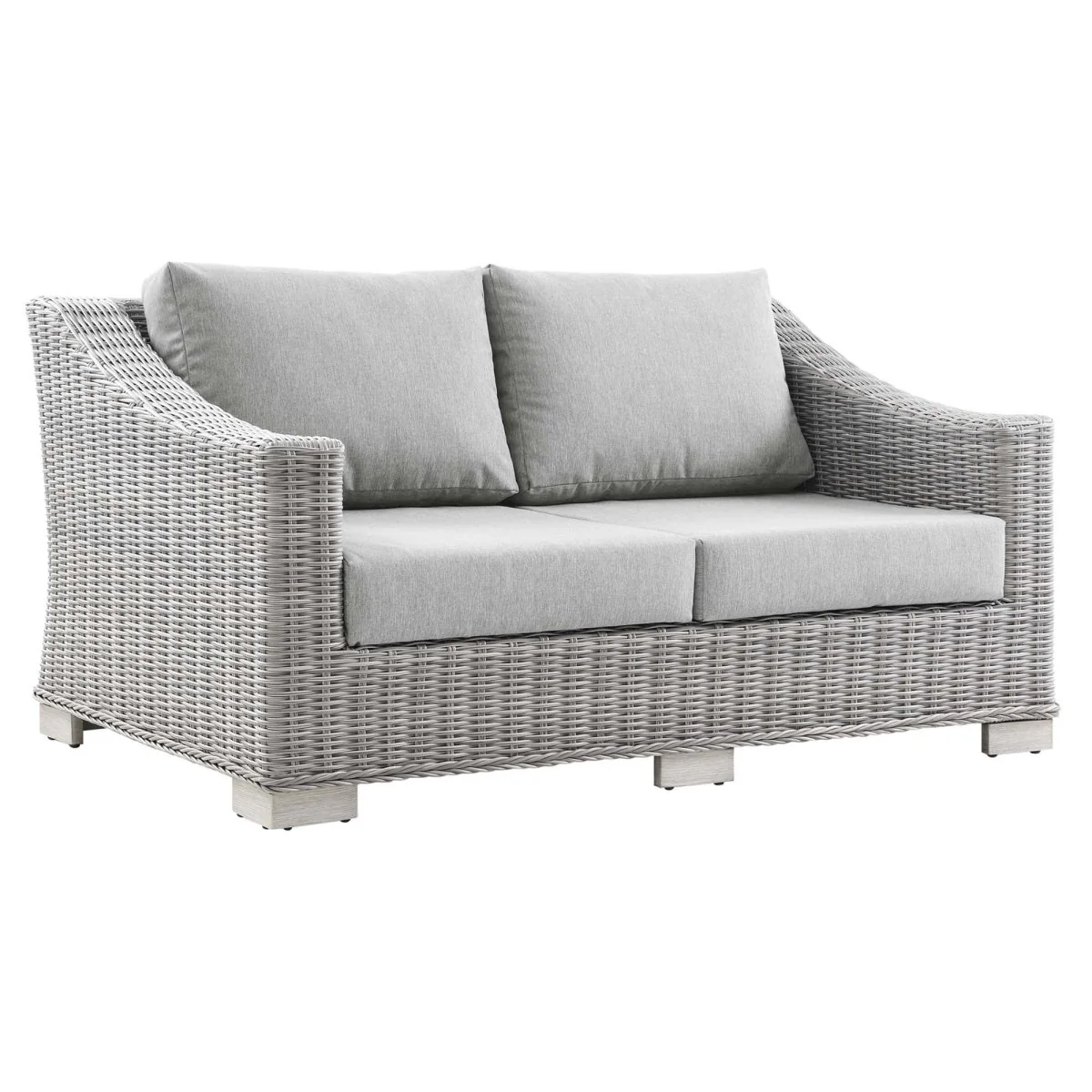 55" Outdoor Wicker Rattan Loveseat for Patio and Garden Seating, Compact Two-Seater - Image 25