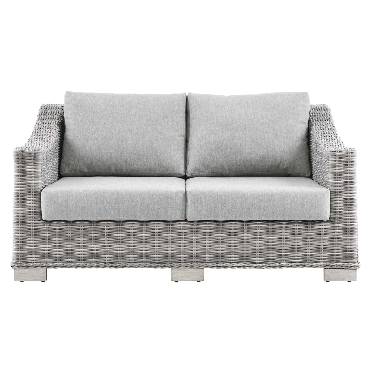 55" Outdoor Wicker Rattan Loveseat for Patio and Garden Seating, Compact Two-Seater - Image 30
