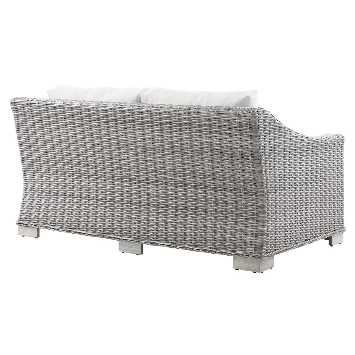 55" Outdoor Wicker Rattan Loveseat for Patio and Garden Seating, Compact Two-Seater - Image 5