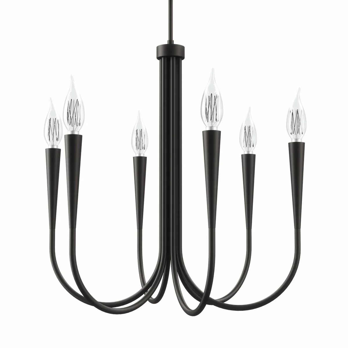 6-Light Modern Metal Chandelier – Contemporary Minimalist Ceiling Light Fixture - Image 17
