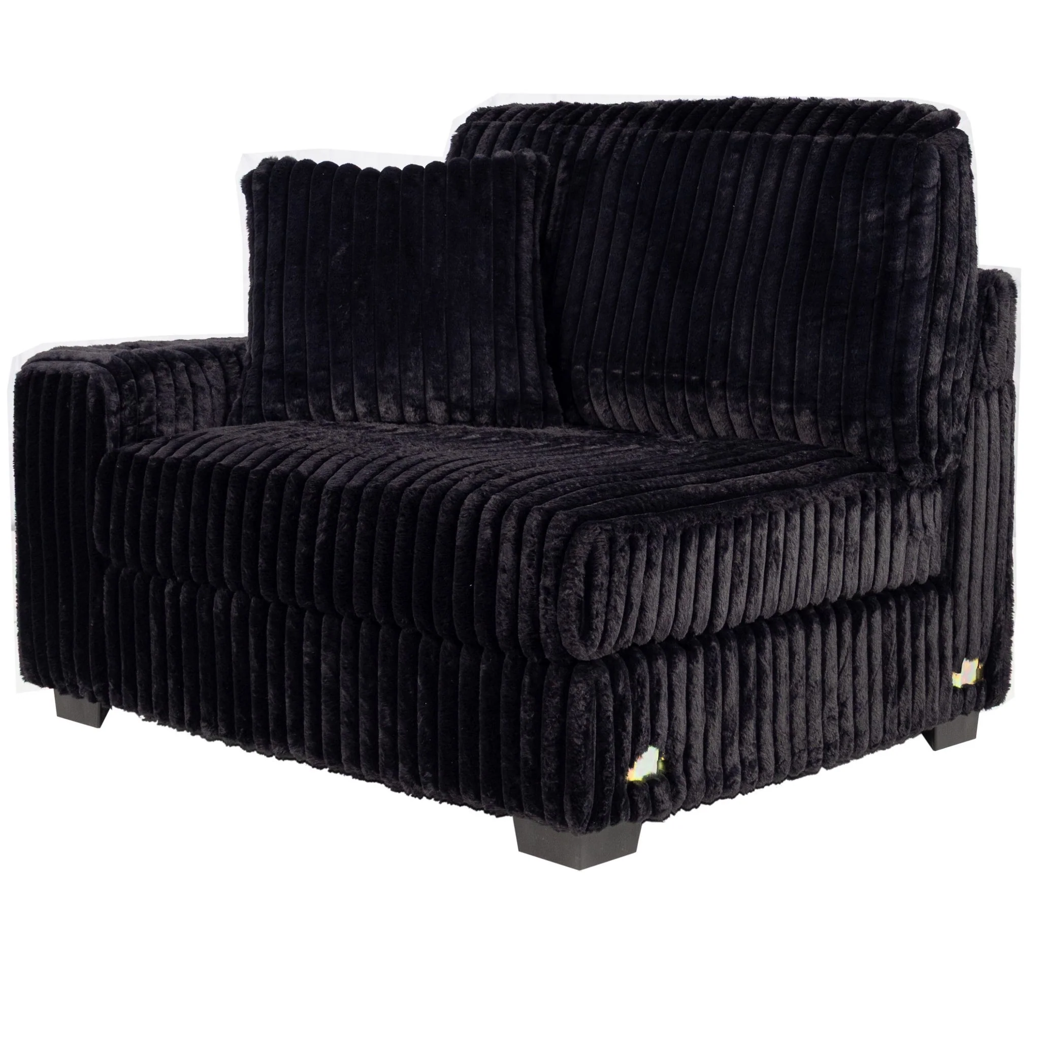 6 Piece Modular U Sectional Sofa Set With USB Cup Holder, Low Leg - Black - Image 8