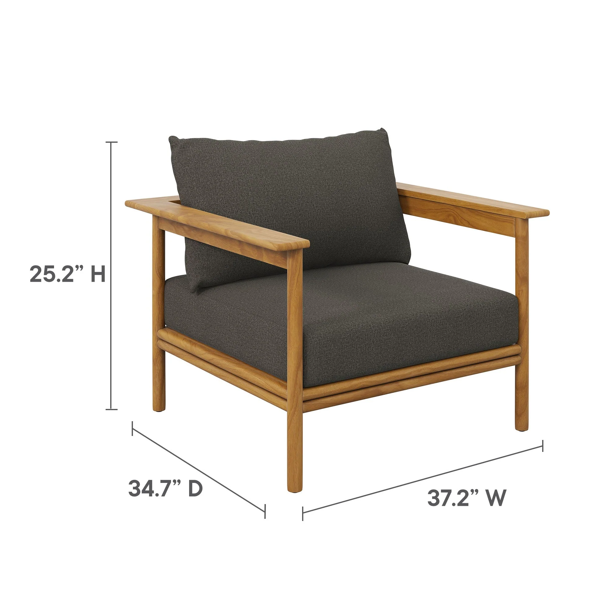 6-Piece Natural Teak Wood Outdoor Patio Furniture Set – All-Weather Seating Collection - Image 3