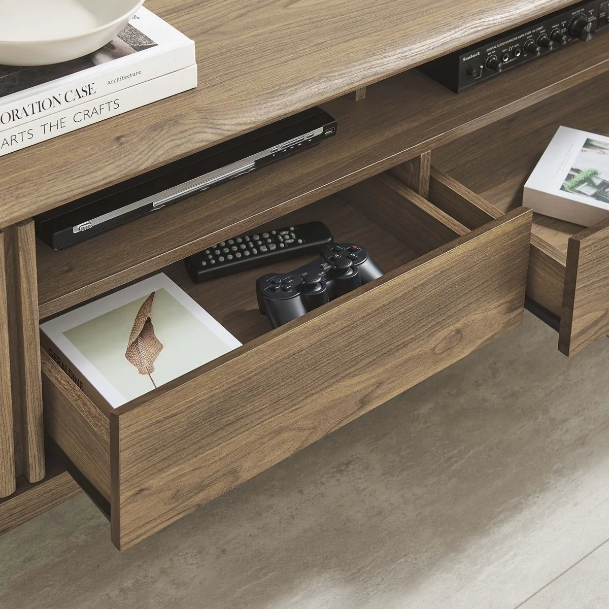 60 Inch Elegant Slatted TV Stand - Image 14