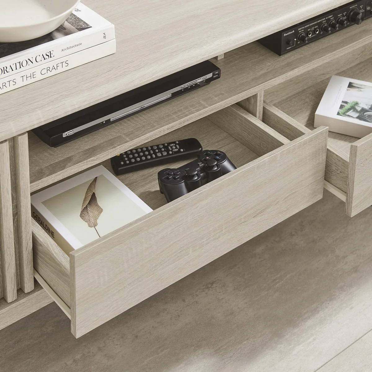 60 Inch Elegant Slatted TV Stand - Image 5