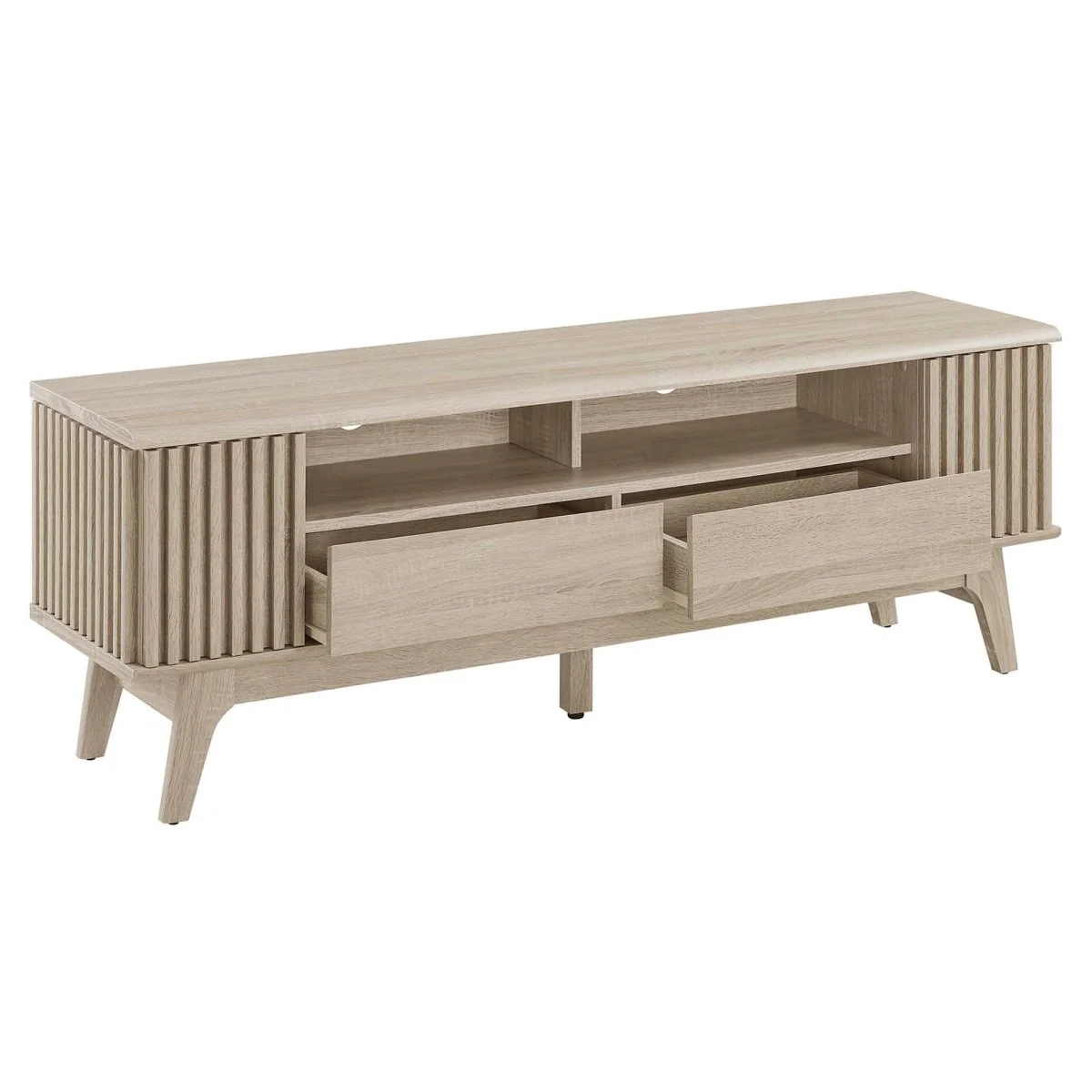 60 Inch Elegant Slatted TV Stand - Image 6