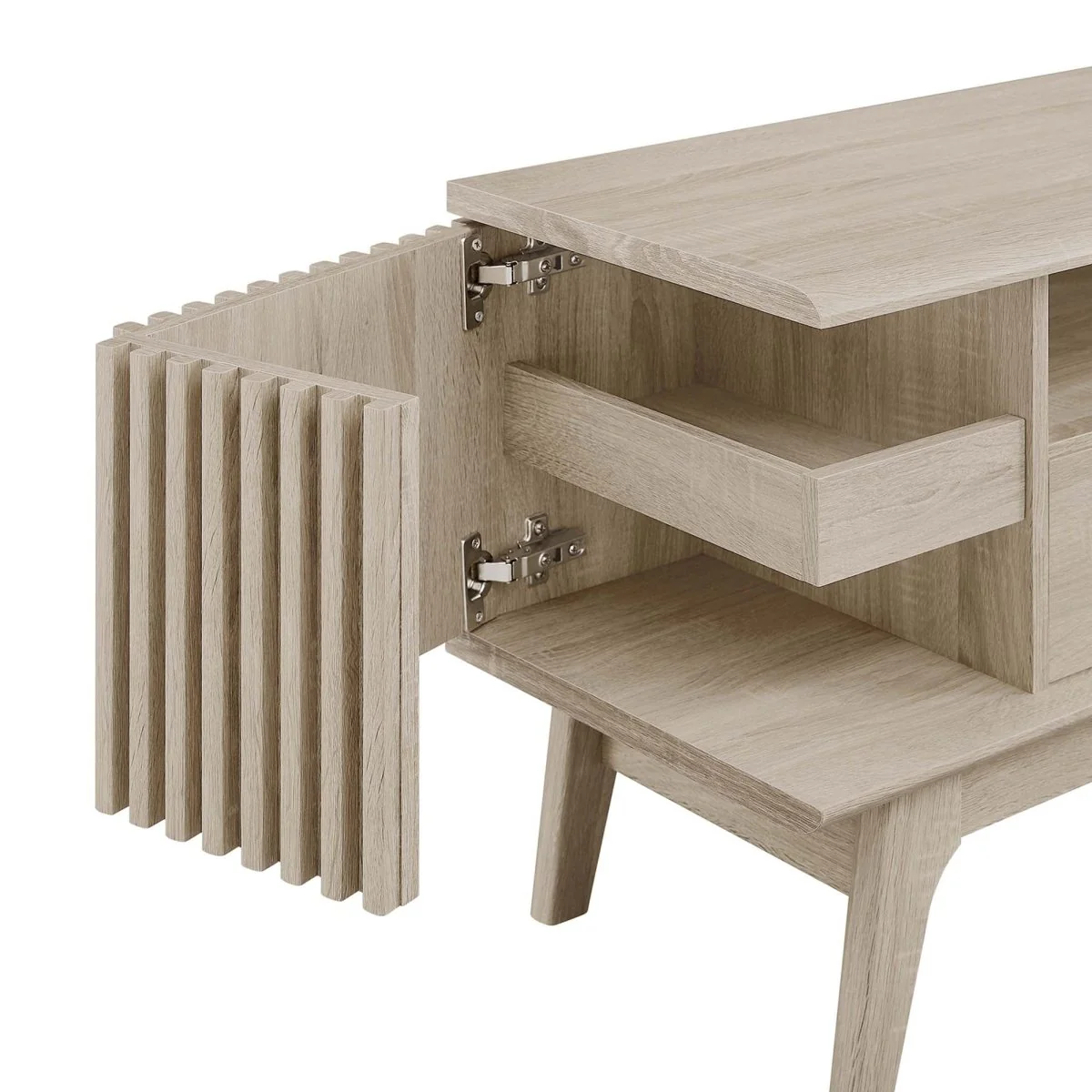 60 Inch Elegant Slatted TV Stand - Image 8