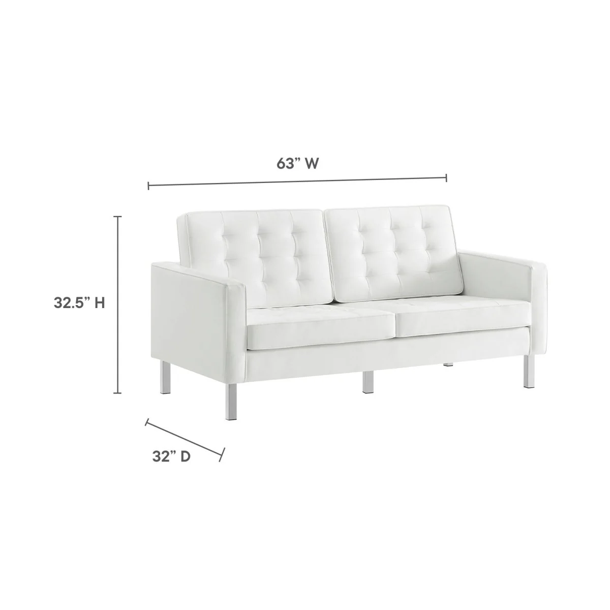 63-Inch Loft Tufted Vegan Leather Loveseat - Image 10