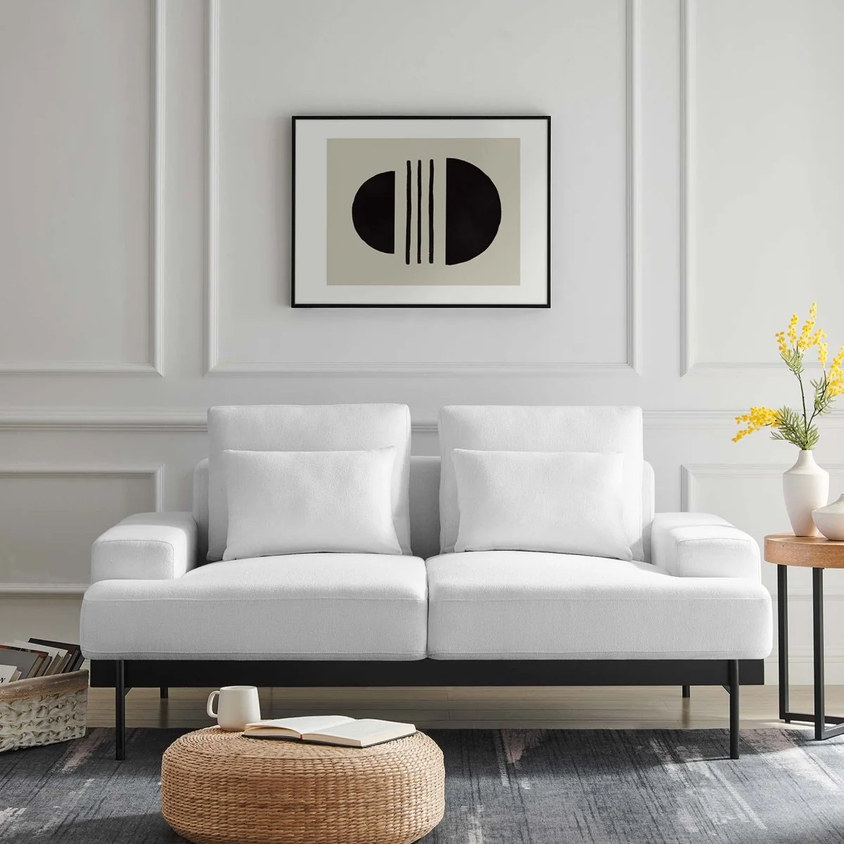 68 Inch Modern Upholstered Fabric Loveseat - Image 18
