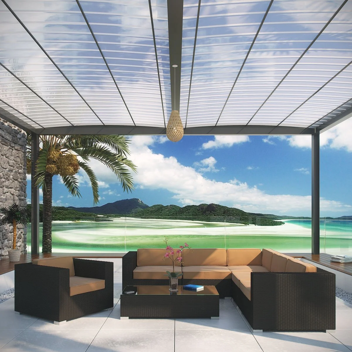 7-Piece Outdoor Patio Sectional Set – Wicker Rattan with Aluminum Frame - Image 15
