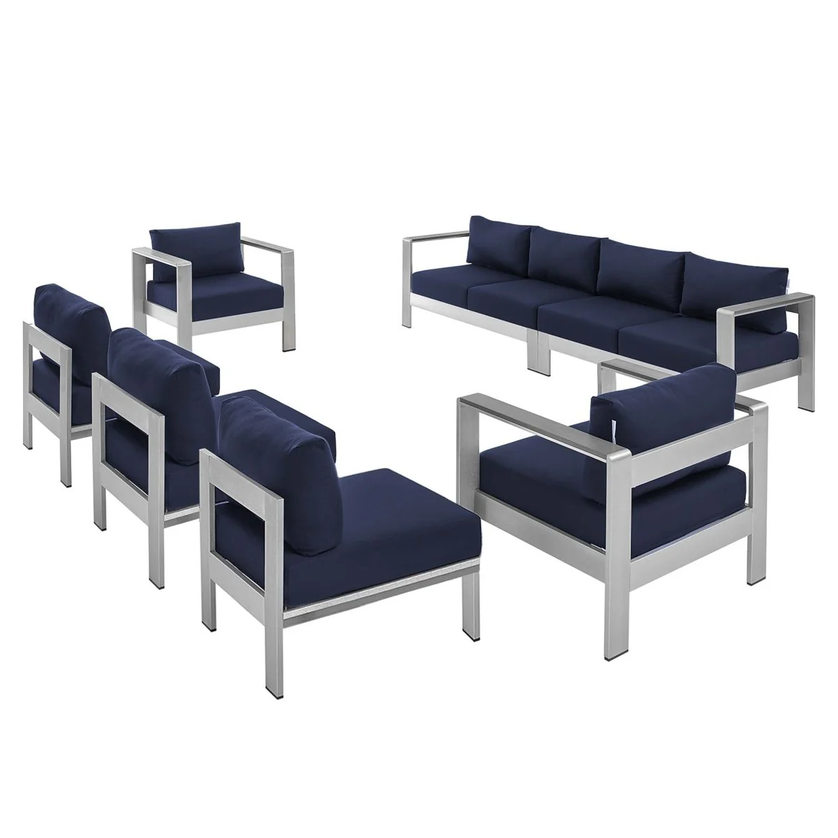 7-Piece Outdoor Sunbrella Aluminum Patio Sectional Set - Image 13