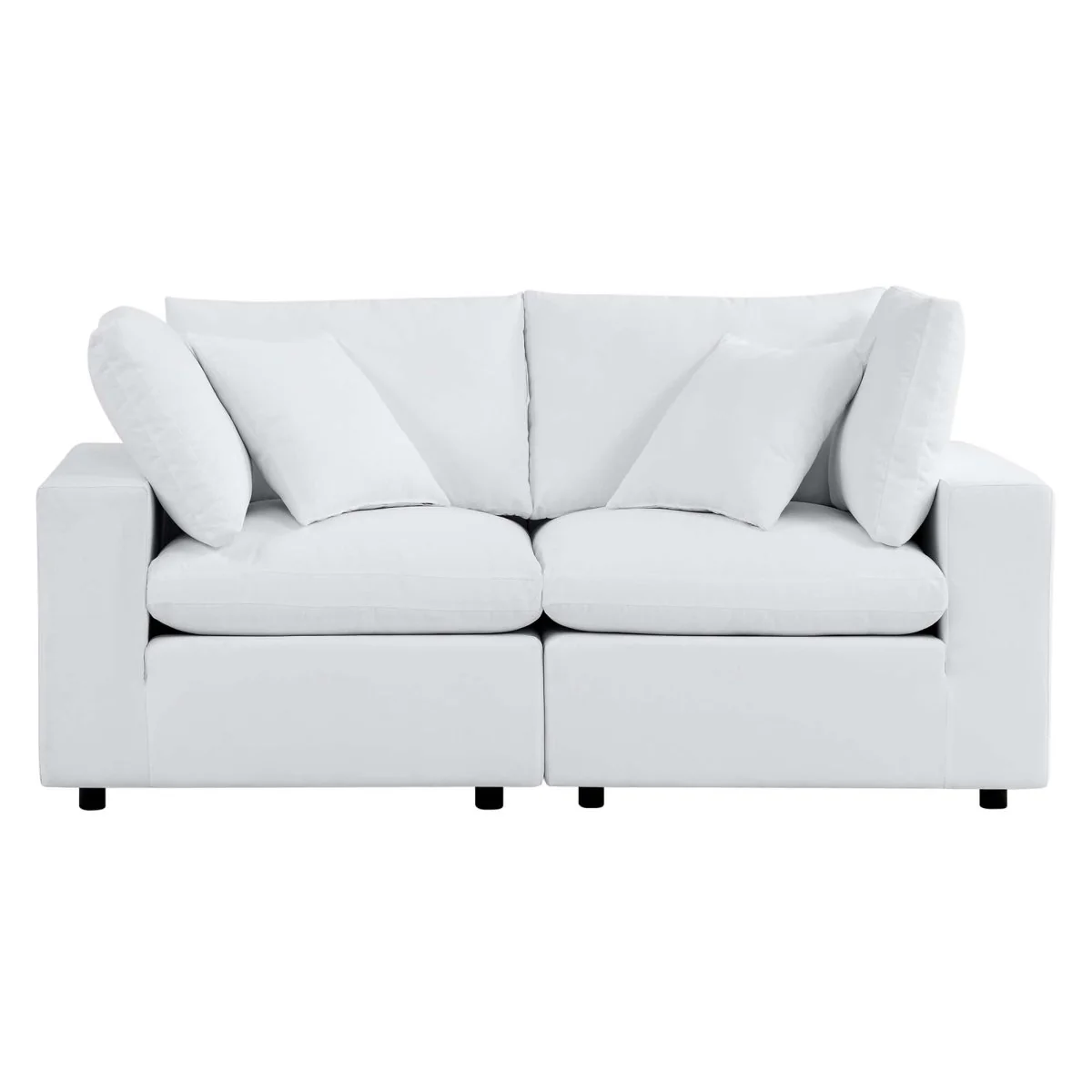 72" 2-Piece Modern Aluminum Outdoor Loveseat for Patio, Deck & Garden Seating - Image 6