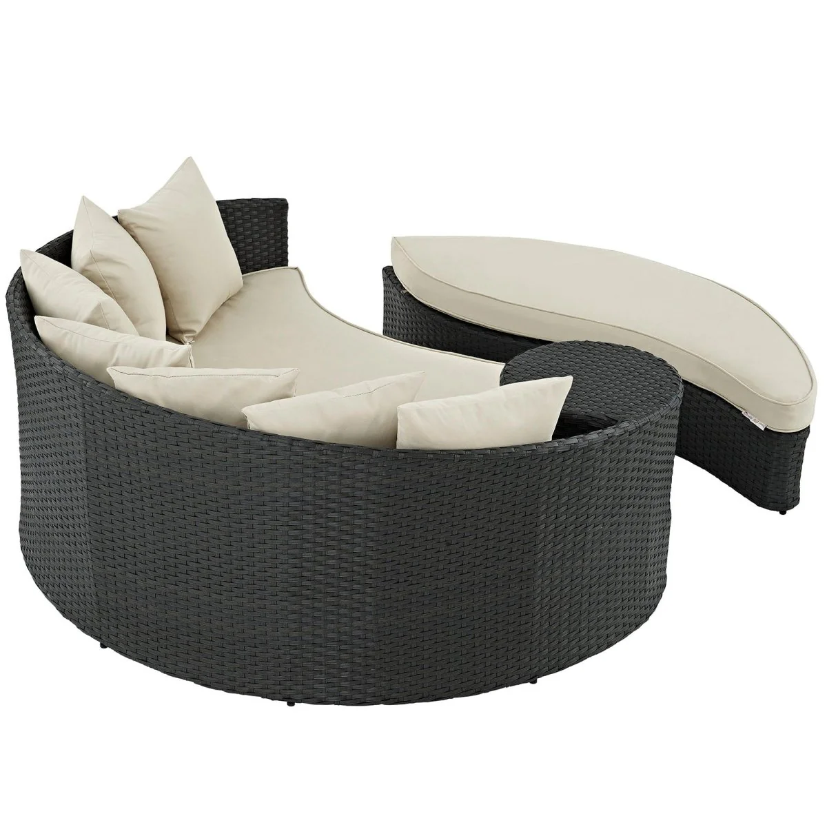 76" Canvas Outdoor Rattan Daybed with Sunbrella® Cushions and Weather-Resistant Frame - Image 10