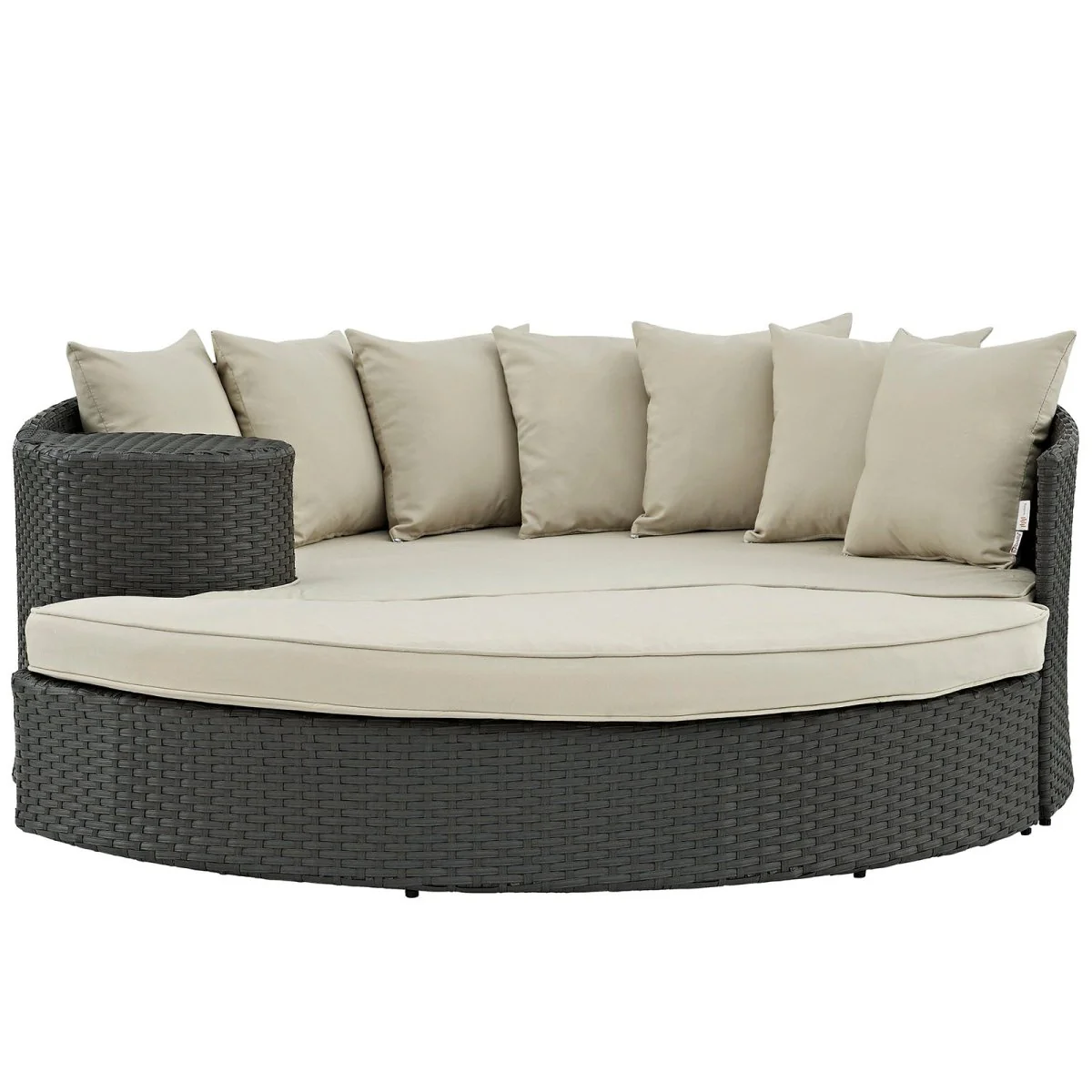 76" Canvas Outdoor Rattan Daybed with Sunbrella® Cushions and Weather-Resistant Frame - Image 11