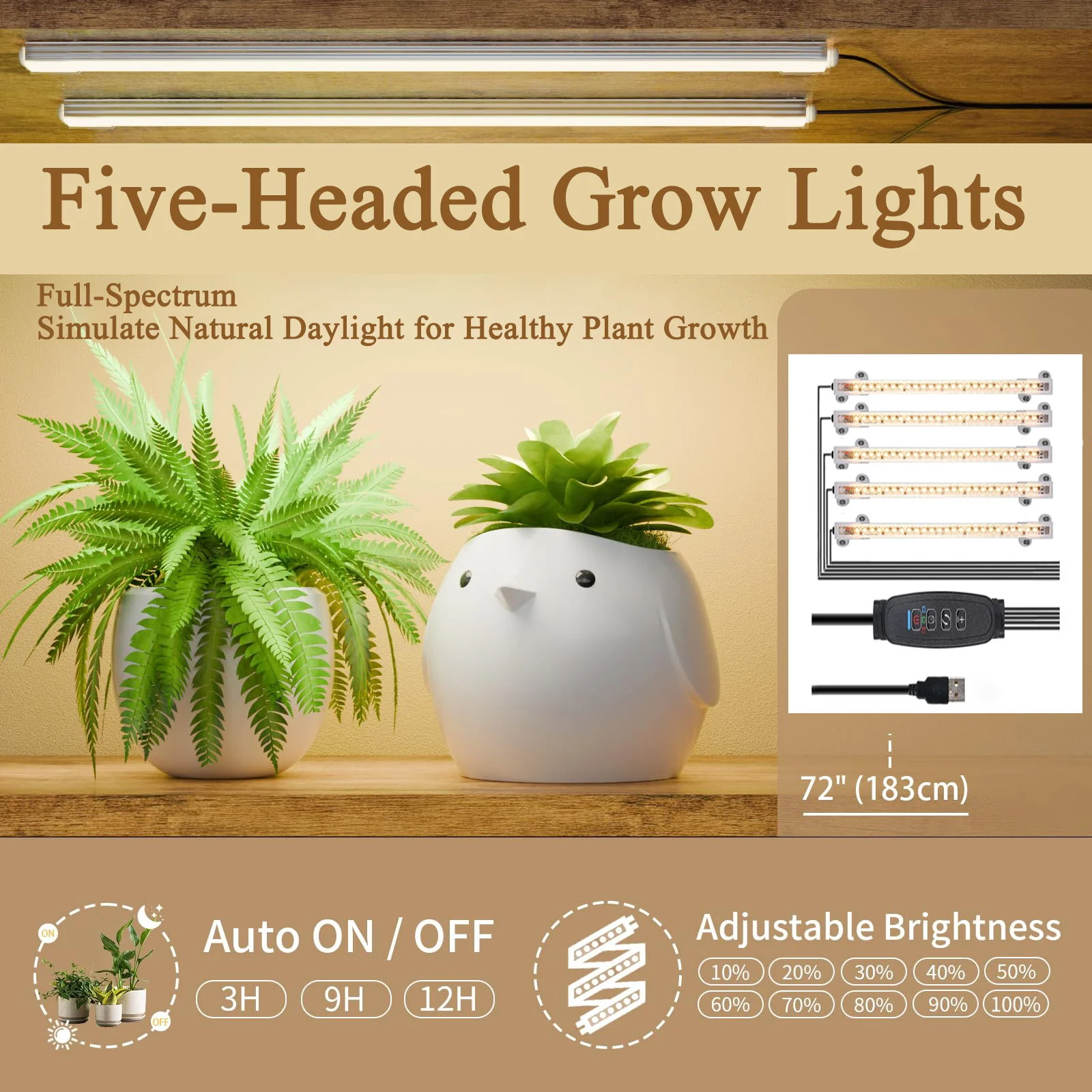 9 Tiered Indoor Plant Stand With 5 Adjustable Grow Lights - Image 18