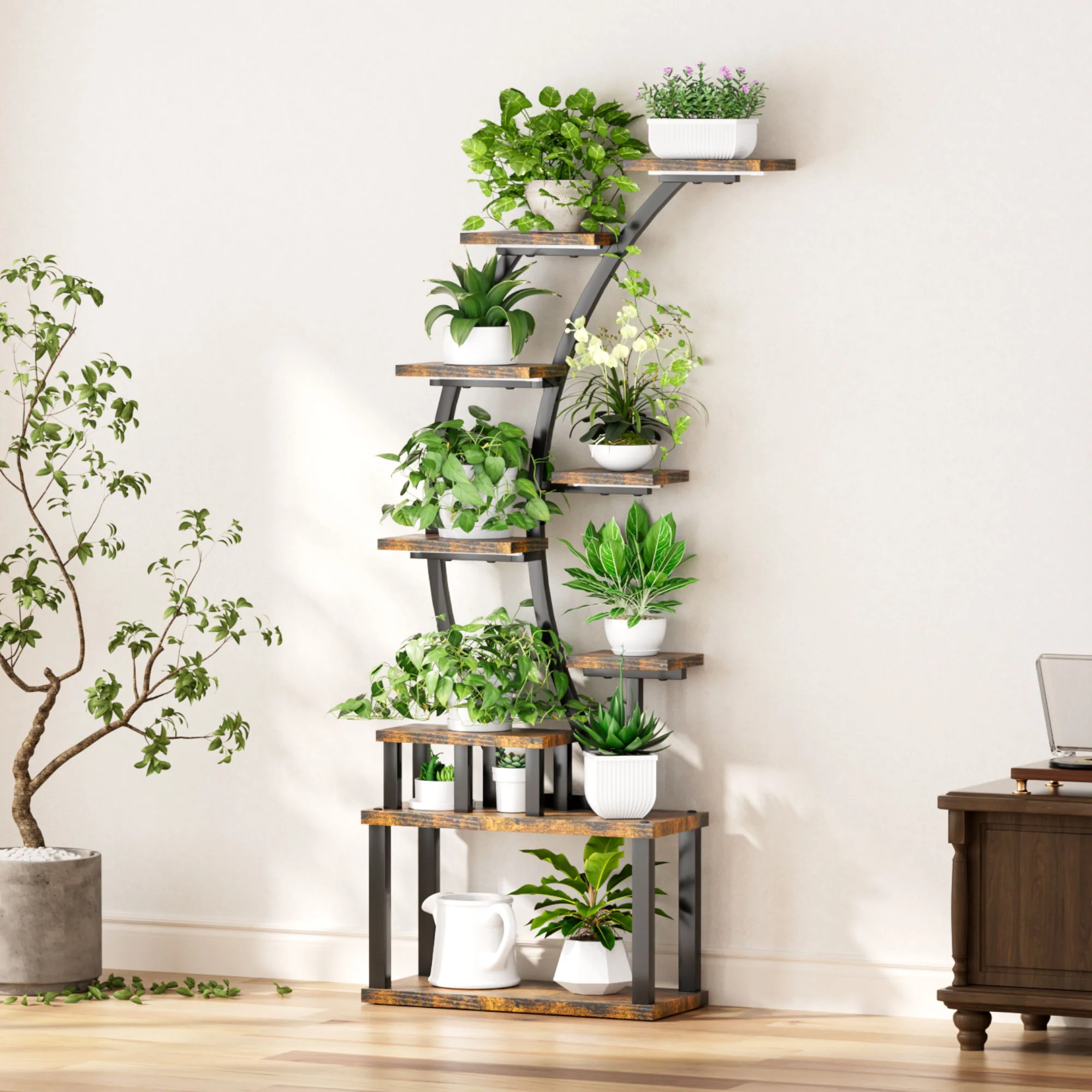 9 Tiered Indoor Plant Stand With 5 Adjustable Grow Lights - Image 7
