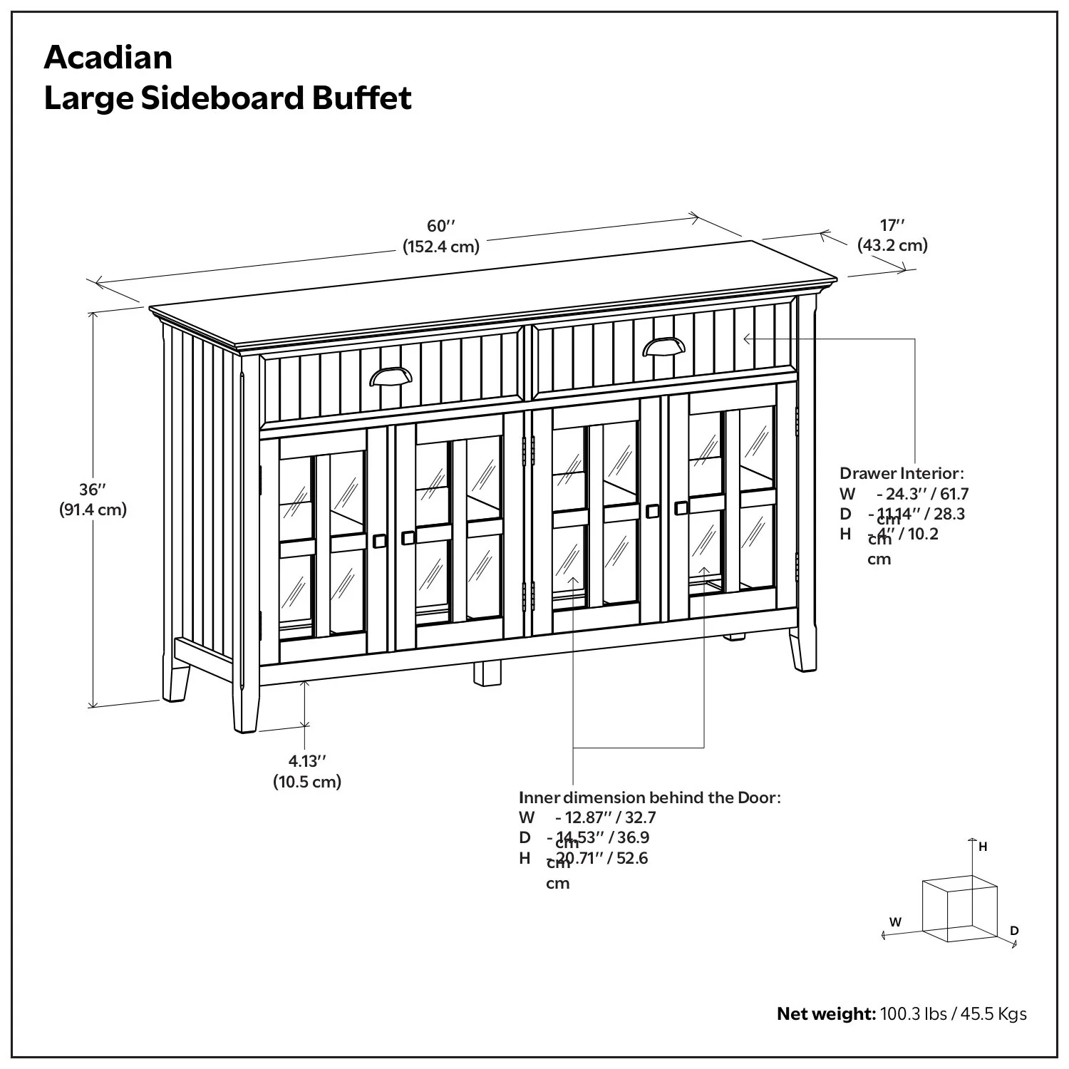 Acadian - Large Sideboard Buffet - Brown - Image 4