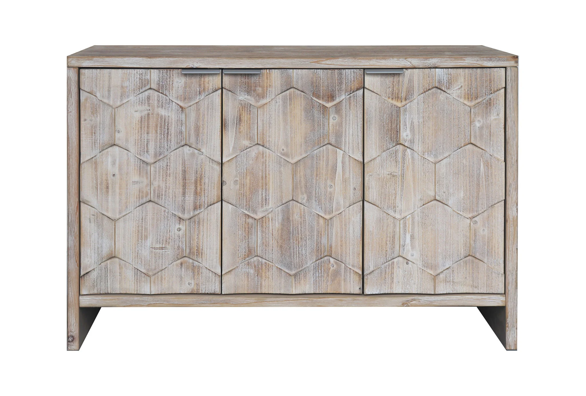 Accent Cabinet Farmhouse Style 3 Door Wooden Cabinet Sideboard Buffet Server Cabinet Storage Cabinet, For Living Room - Natural Wood Wash - Image 5