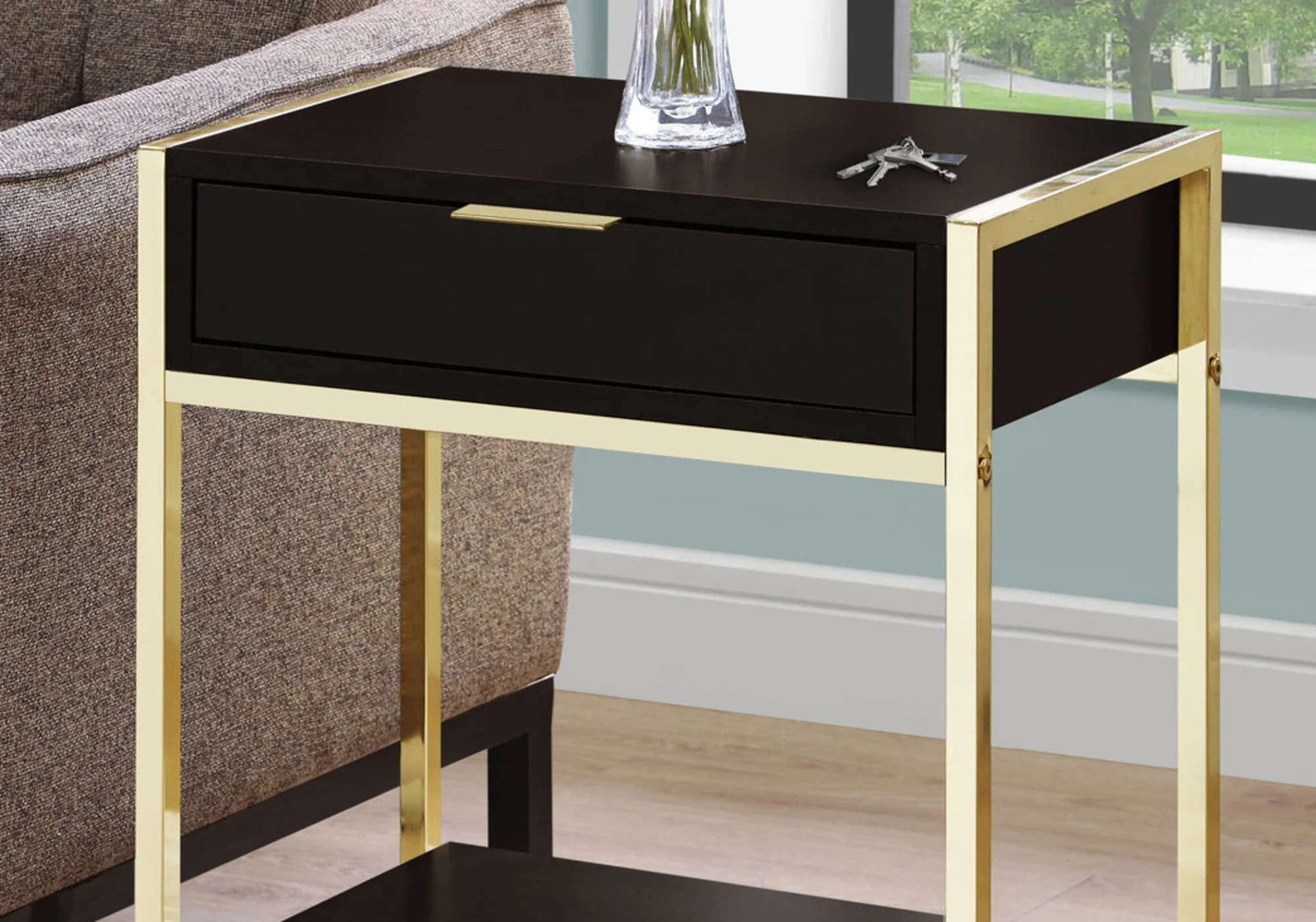 Accent Side Table, Storage Drawer, Spacious Tabletop - Image 5