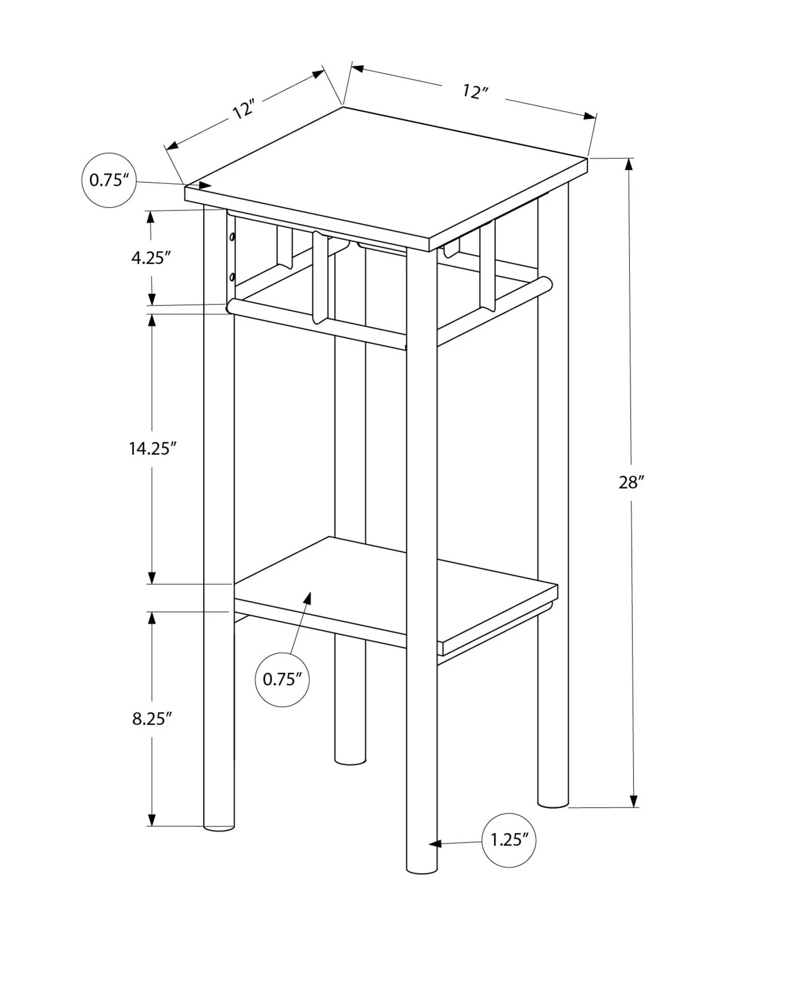 Accent Table, Square, Contemporary & Modern Design - Image 12