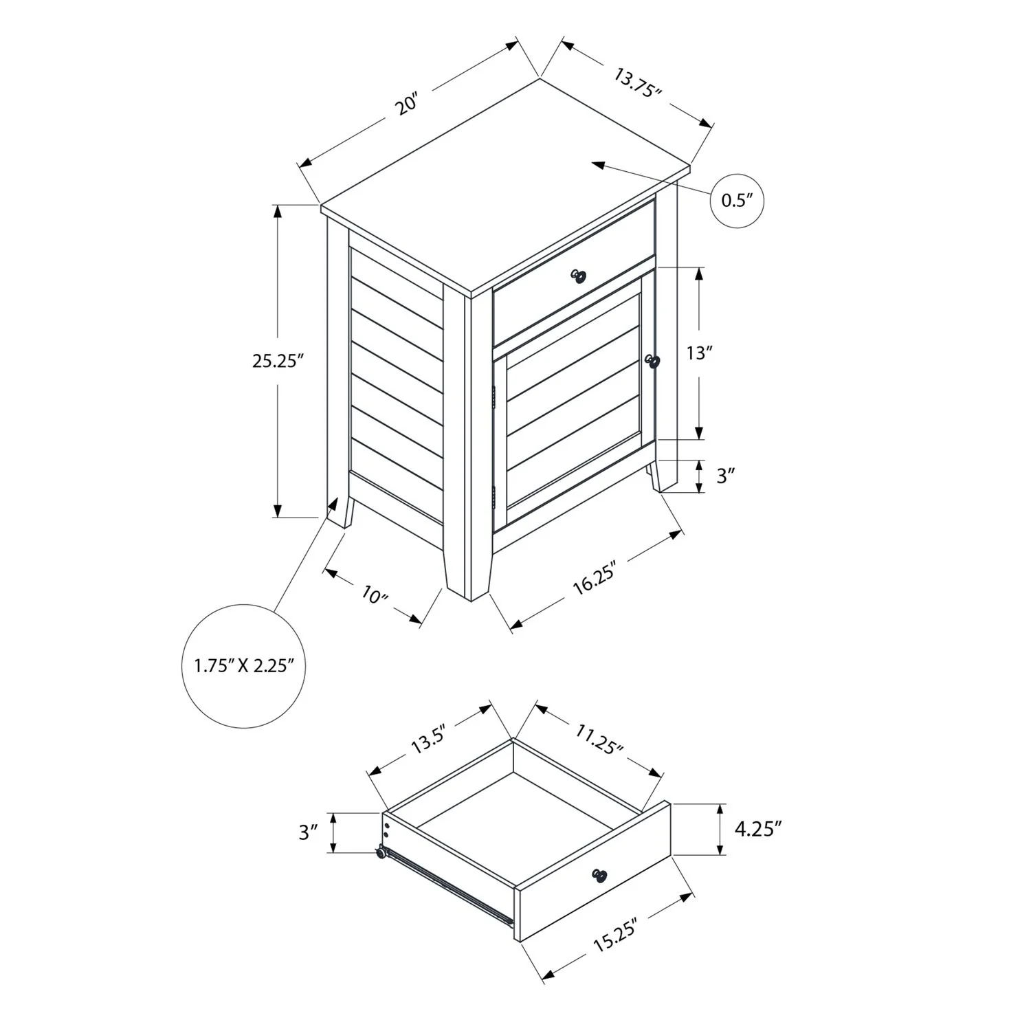Accent Table With Storage Drawer - Blue - Image 2