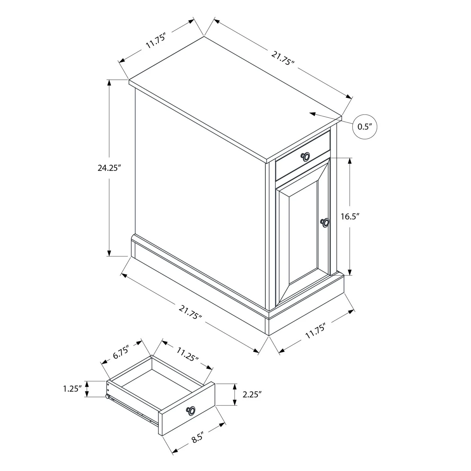 Accent Table With Storage Drawer For Living Room - Blue - Image 4