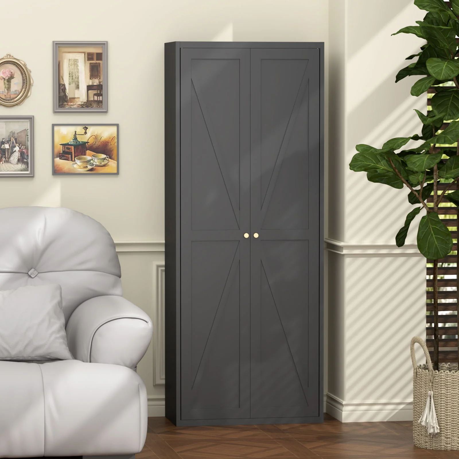 Adjustable 2 Door Storage Cabinet With Adjustable Shelves - Image 12