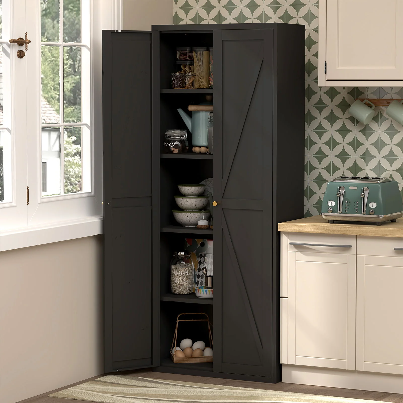 Adjustable 2 Door Storage Cabinet With Adjustable Shelves - Image 18