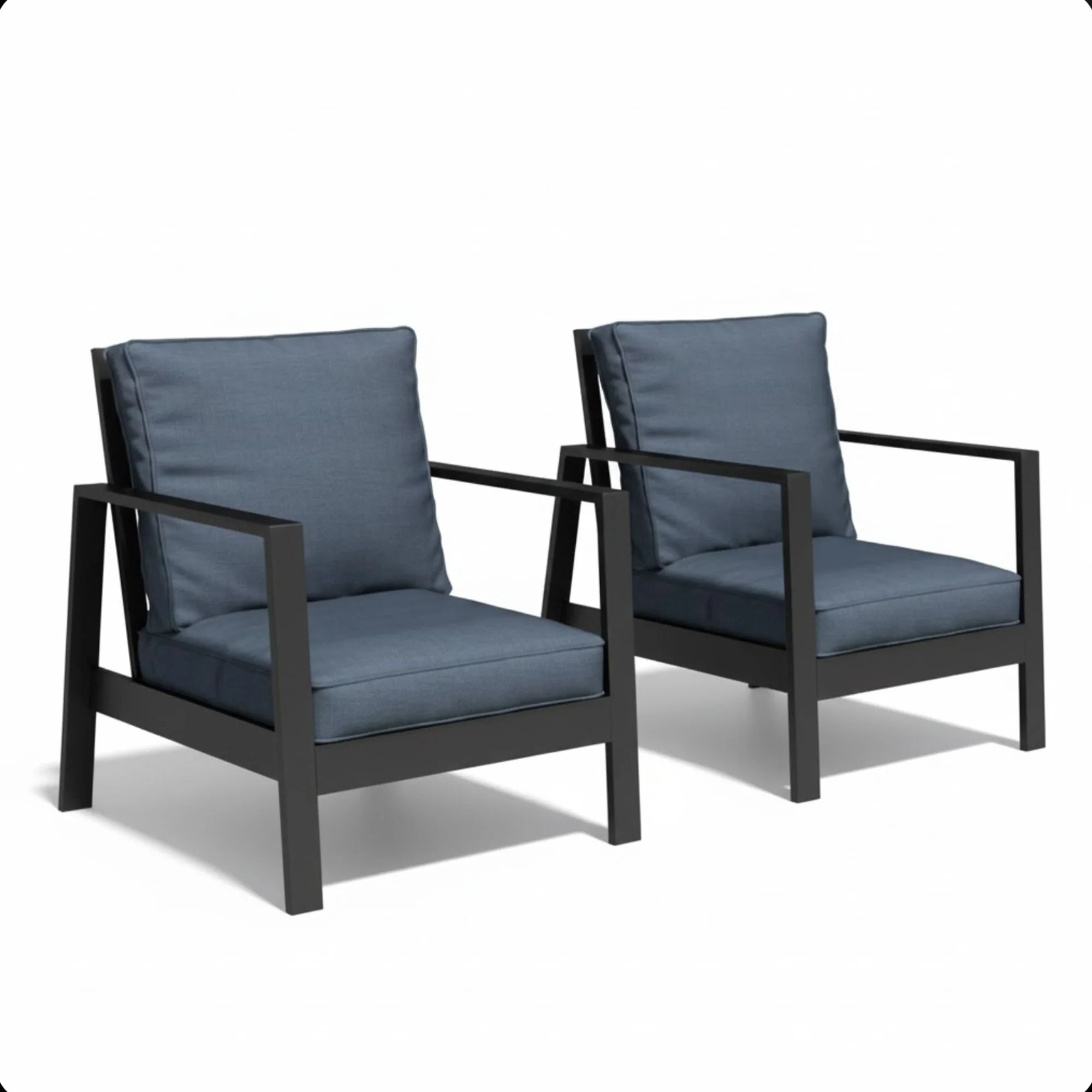 All-Weather Ergonomic Patio Armchairs With Thick Cushions (Set of 2) - Image 10