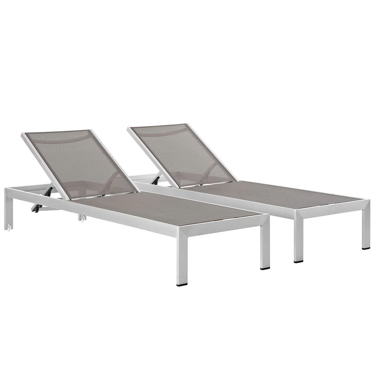 Aluminum Outdoor Chaise Lounge Patio Poolside Reclining Lounger Seating Furniture - Image 18