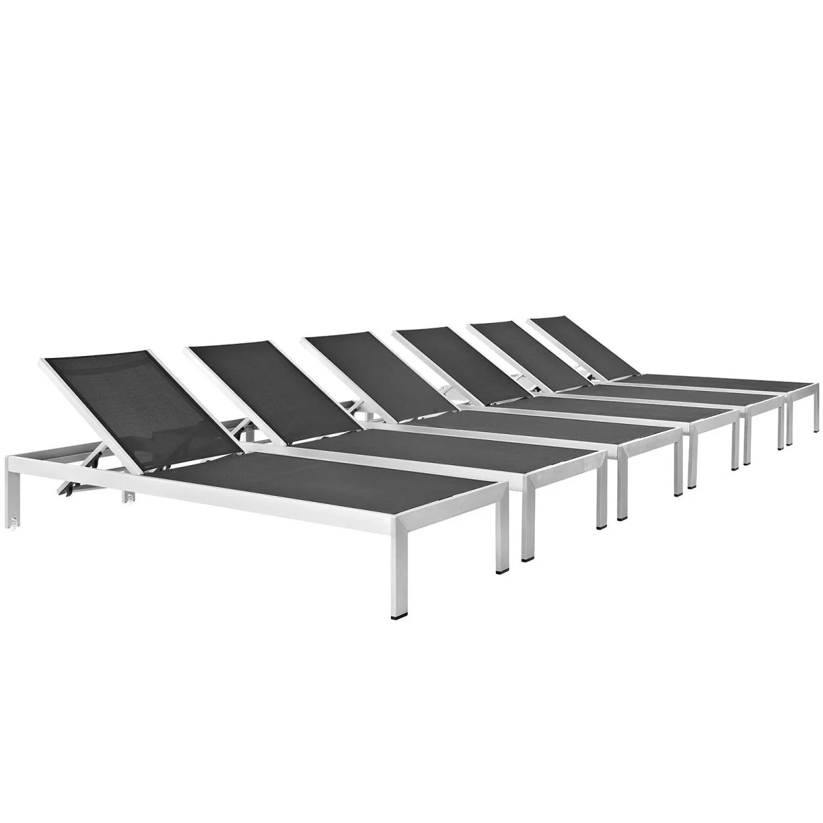 Aluminum Outdoor Chaise Lounge Patio Poolside Reclining Lounger Seating Furniture - Image 74