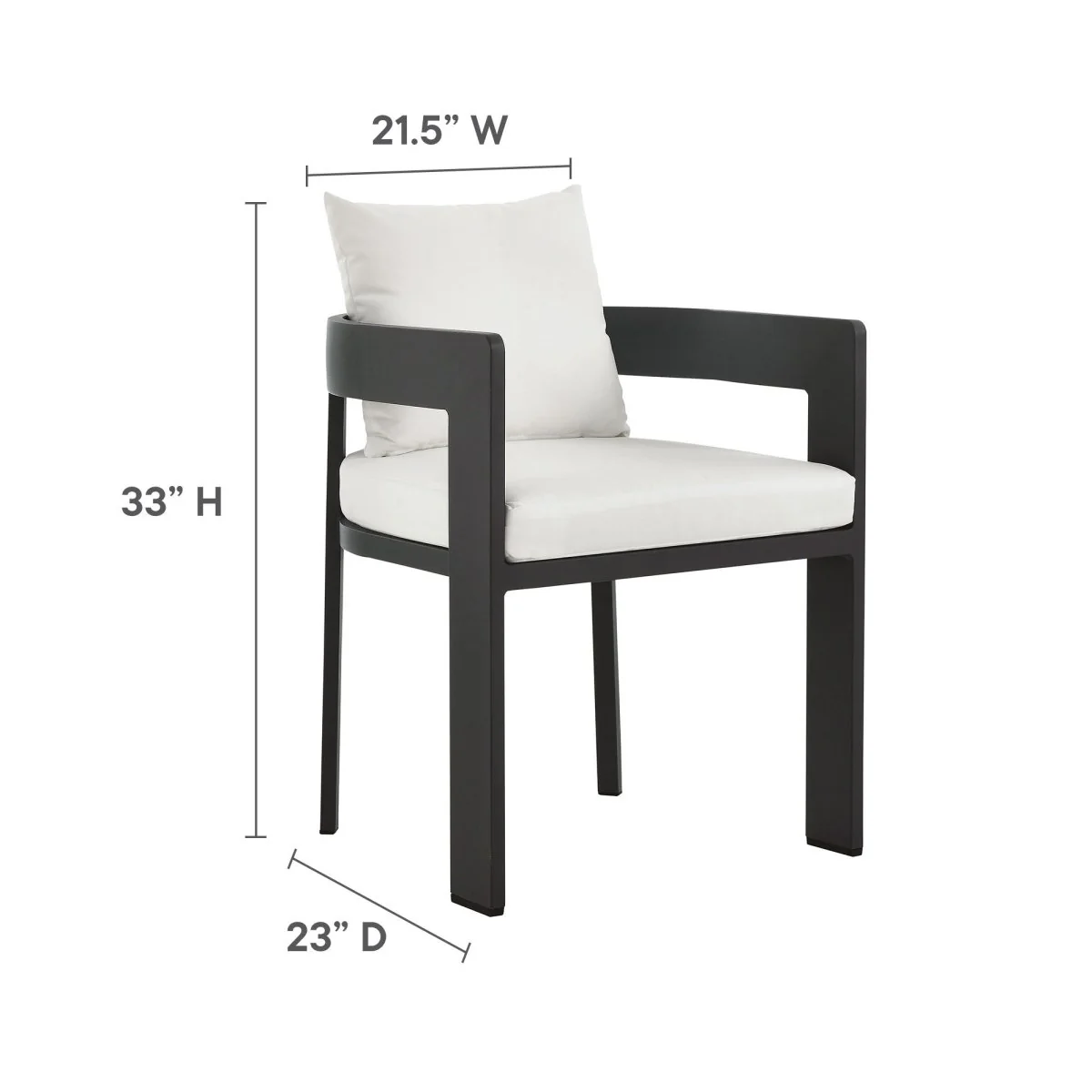 Aluminum Outdoor Dining Chair with Cushion – Comfortable, Durable Patio Seating - Image 3