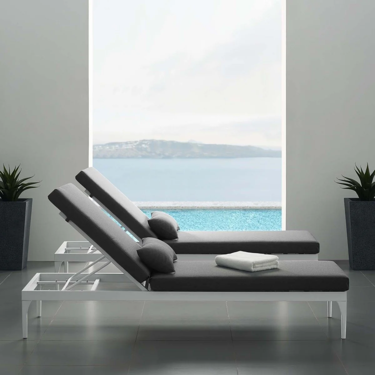 Aluminum Outdoor Patio Chaise Lounge Chair - Durable Weather-Resistant Poolside Recliner - Image 42
