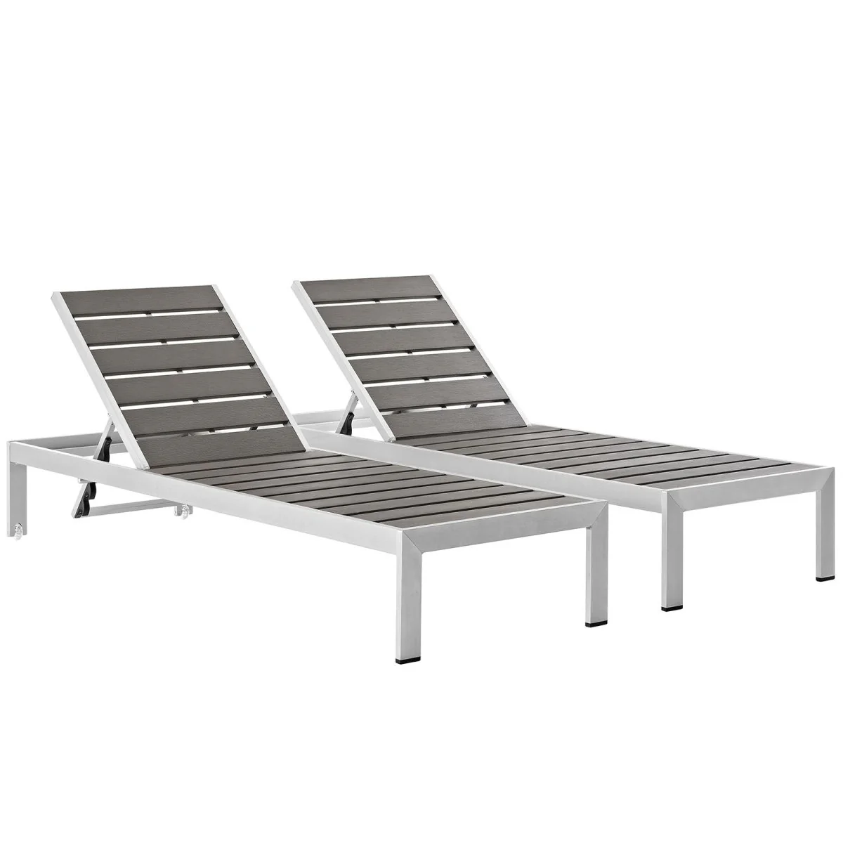 Aluminum Outdoor Patio Chaise Lounge - Weather-Resistant Poolside Reclining Chair - Image 5