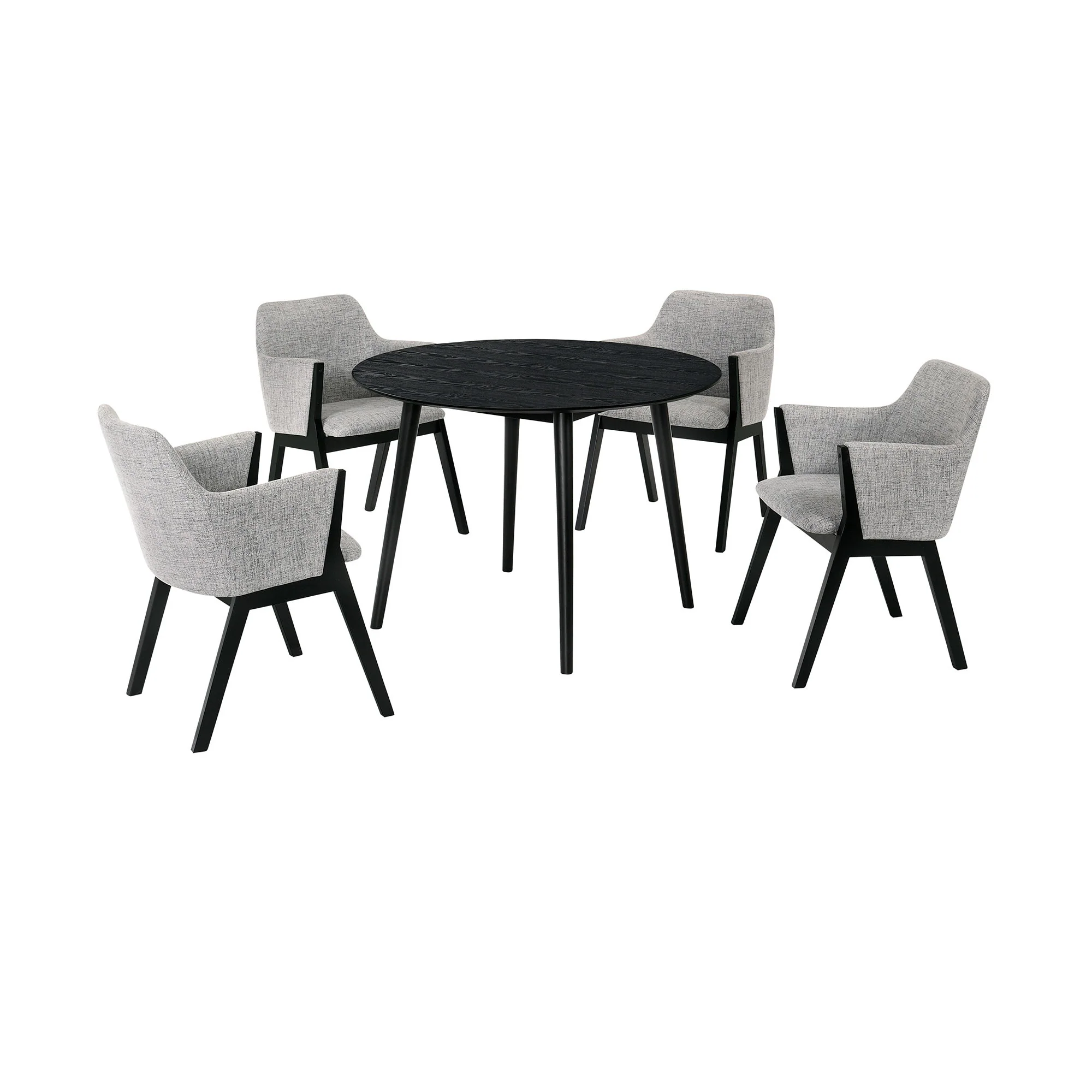 Arcadia And Renzo - 5 Piece Dining Set - Gray / Black