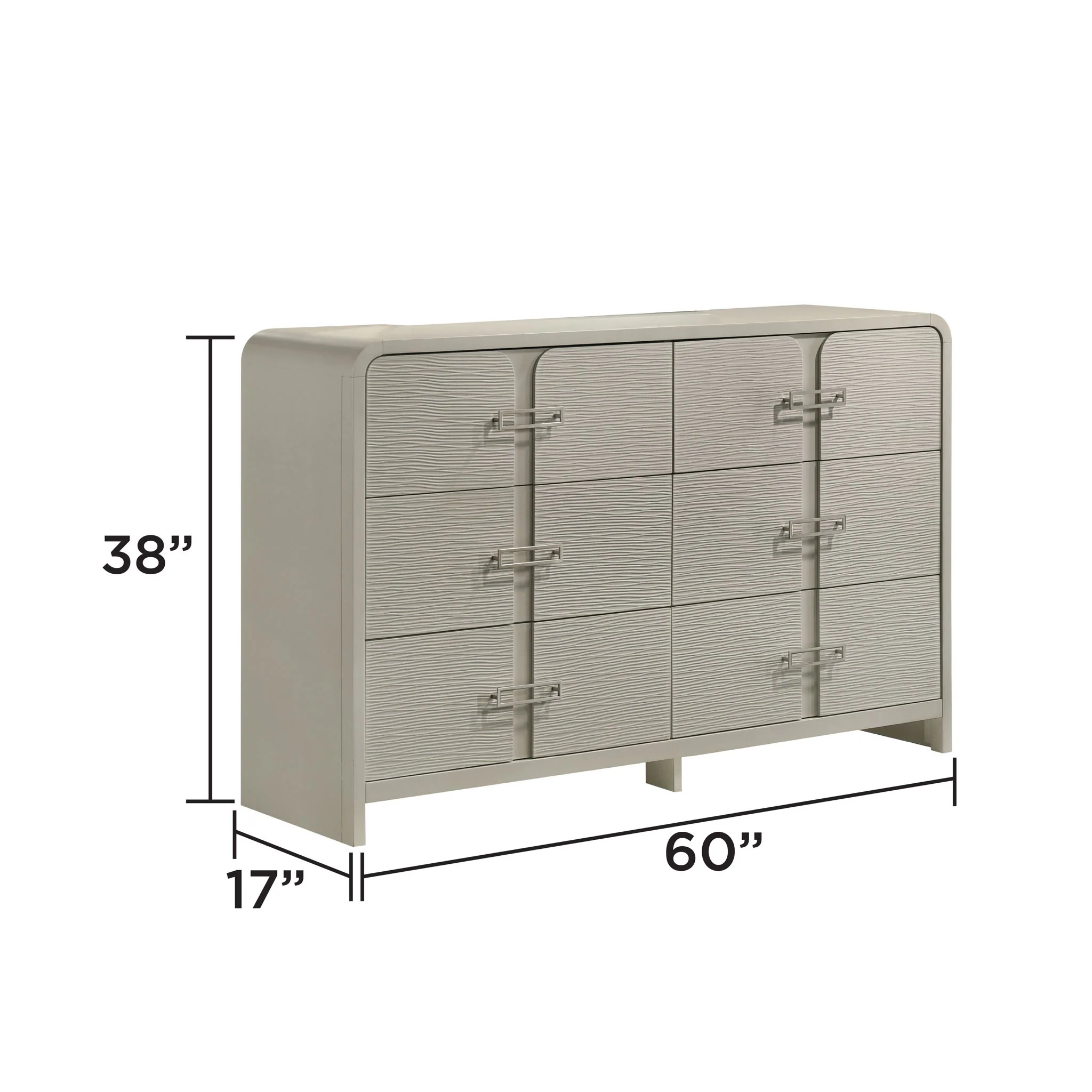 Aria - 6 Drawer Dresser - Beige - Image 6