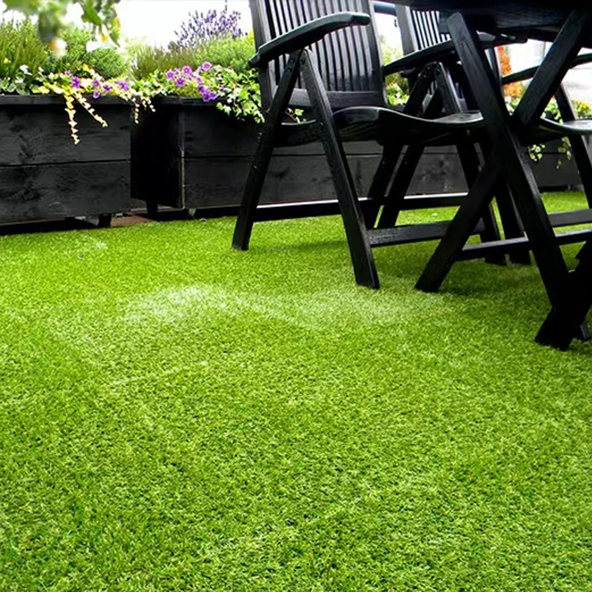 Artificial Lawn Interlocking Grass Tiles For Patio (Set of 36) - Green - Image 2