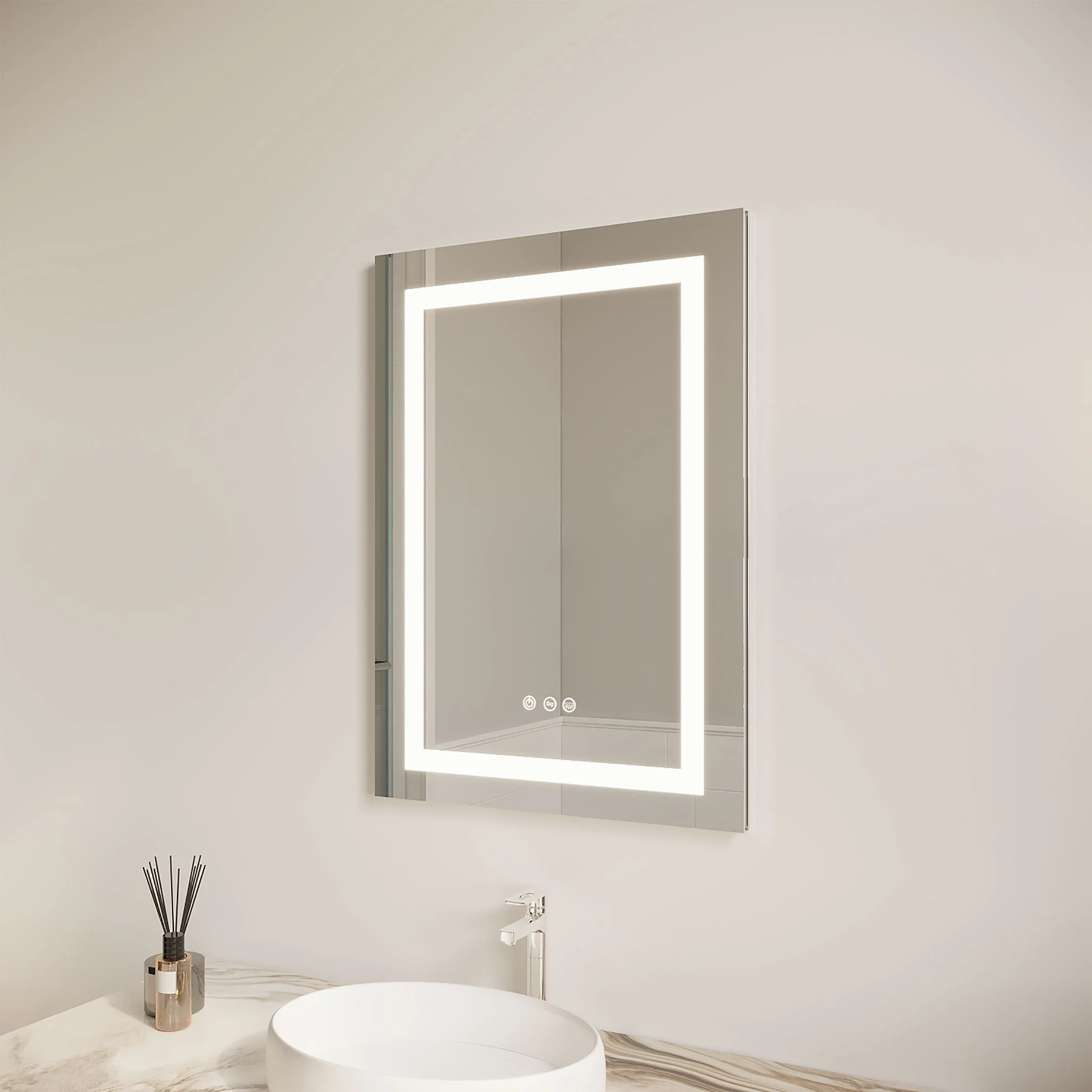 Bathroom Medicine Cabinet With LED Mirror, Anti-Fog, Waterproof, 3000K~6000K Single Door Lighted Bathroom Cabinet With Touch Swich - Image 11