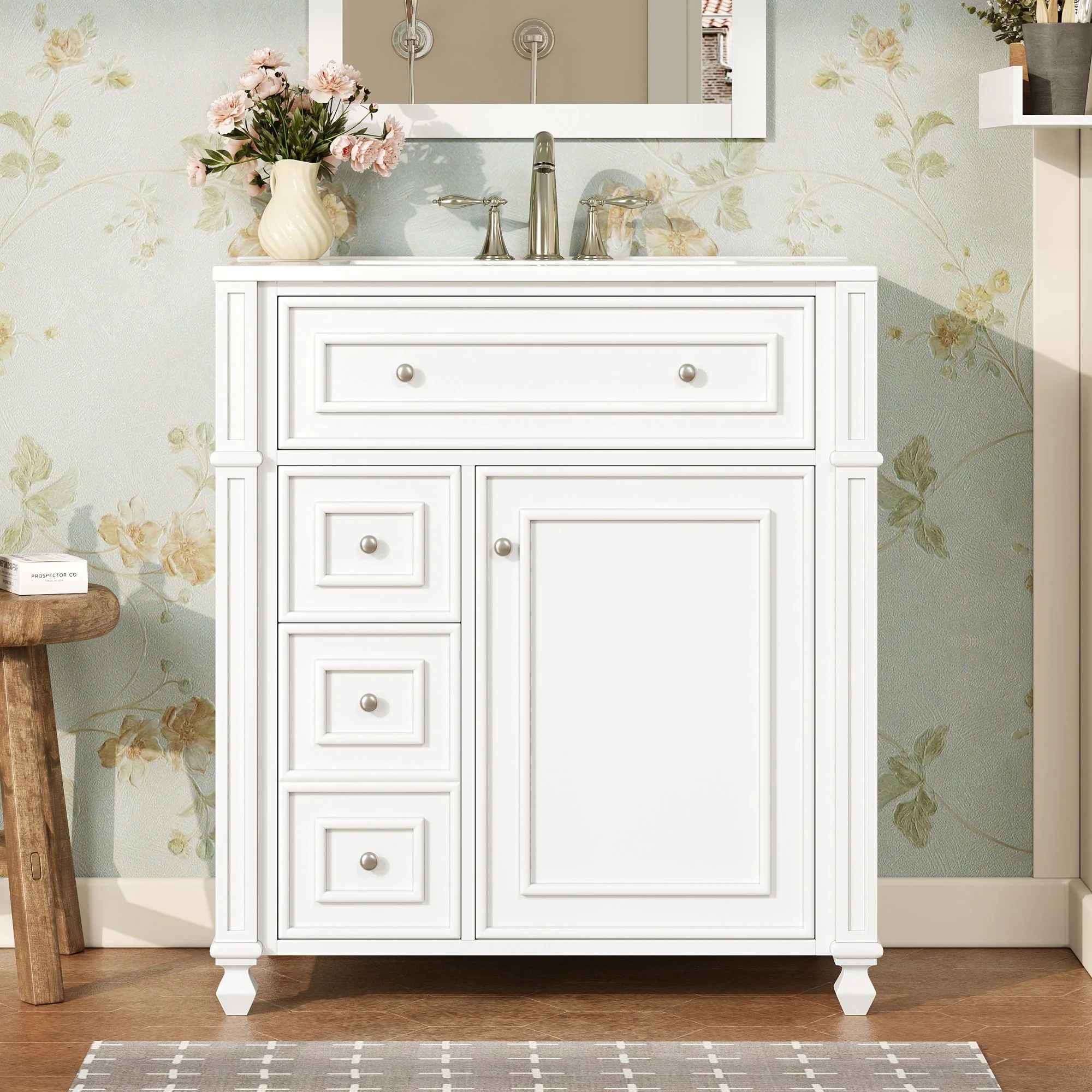 Bathroom Vanity Cabinet With Sink, Soft Close Doors With Door Organizer - Image 4