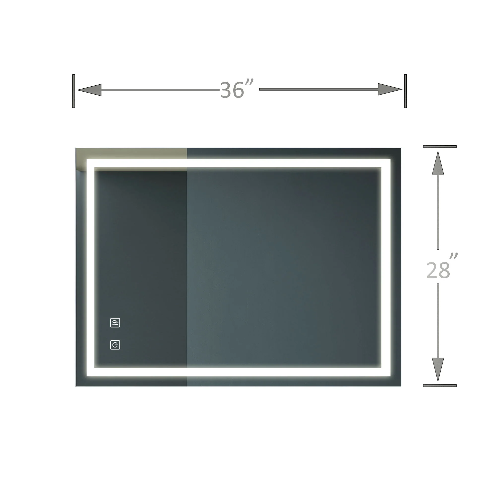 Bathroom Vanity Rectangle Mirror With Front Lighting, Anti Fog, Dimmable, Smart Memory Function - Image 12