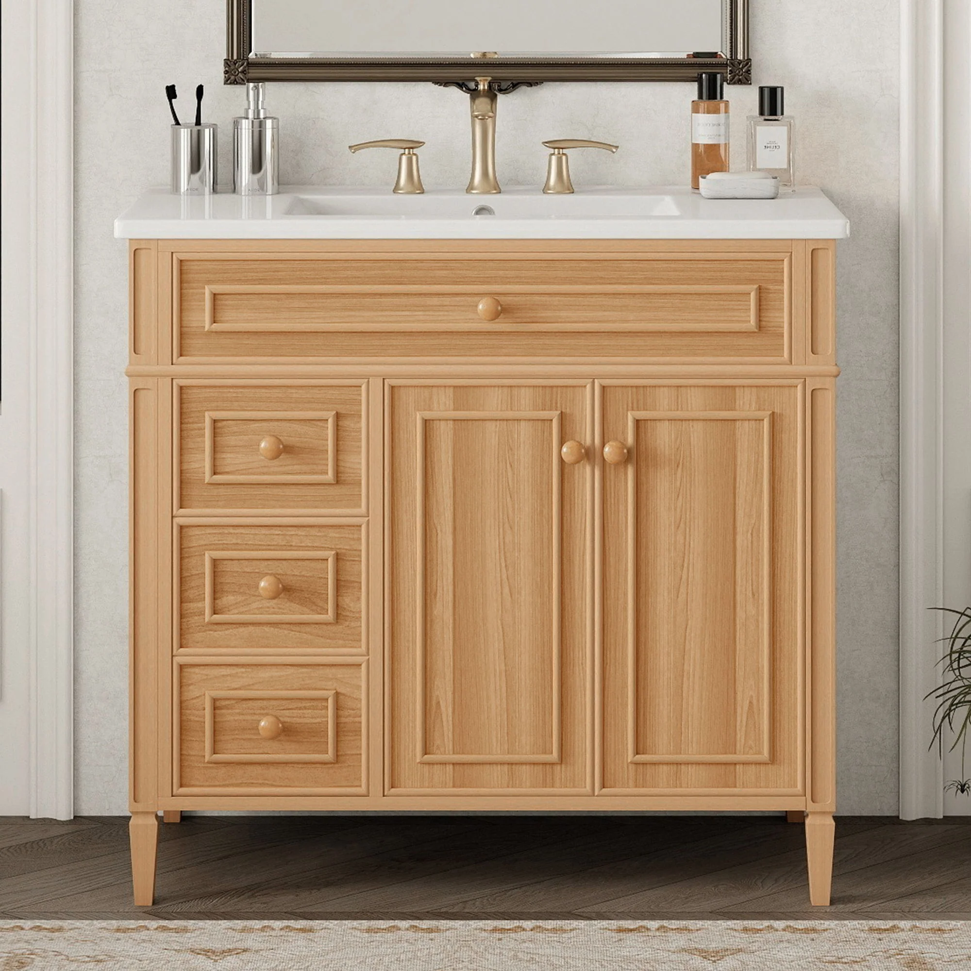 Bathroom Vanity With Sink, 3 Drawers & 2 Doors - Image 17