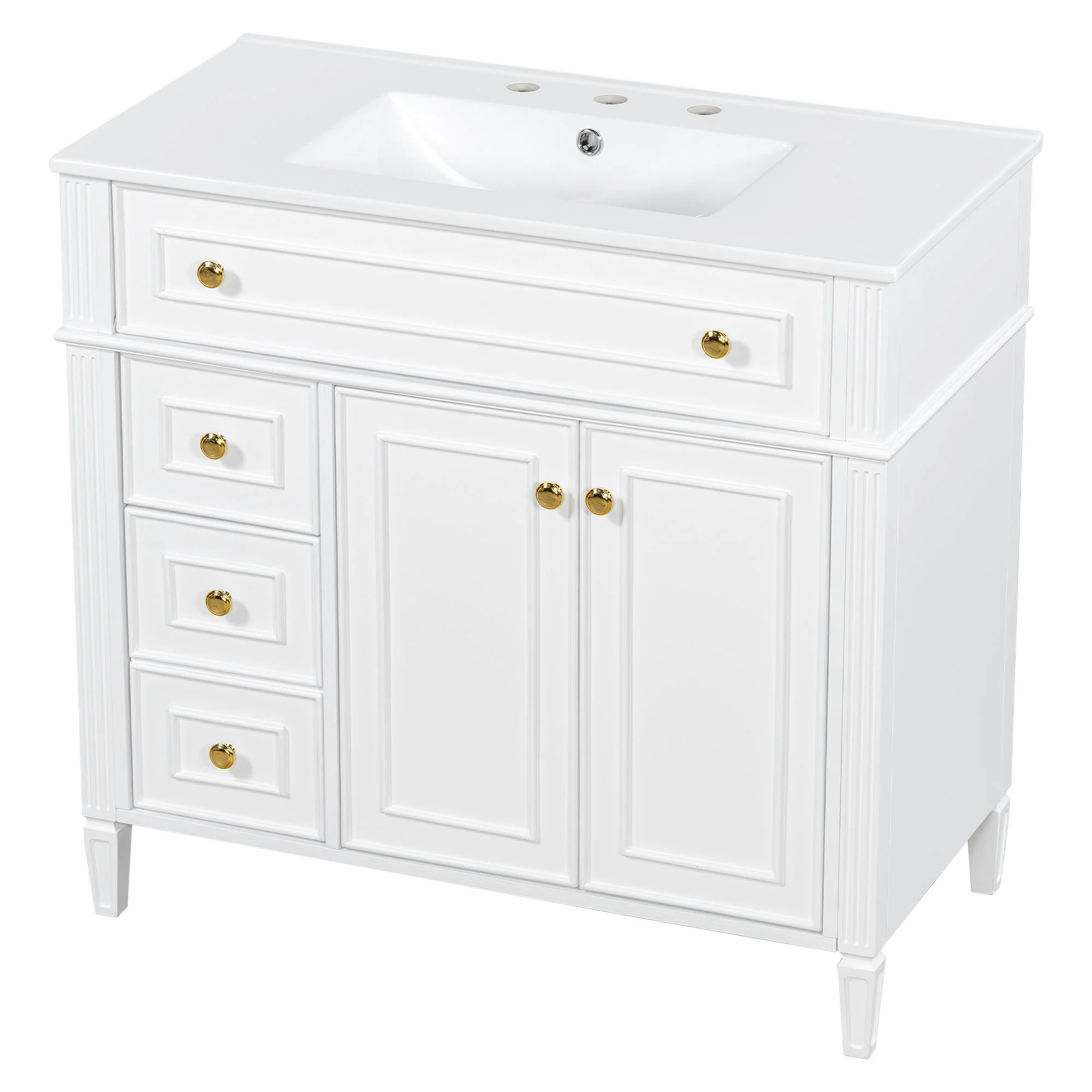 Bathroom Vanity With Sink, 3 Drawers & 2 Doors - Image 3